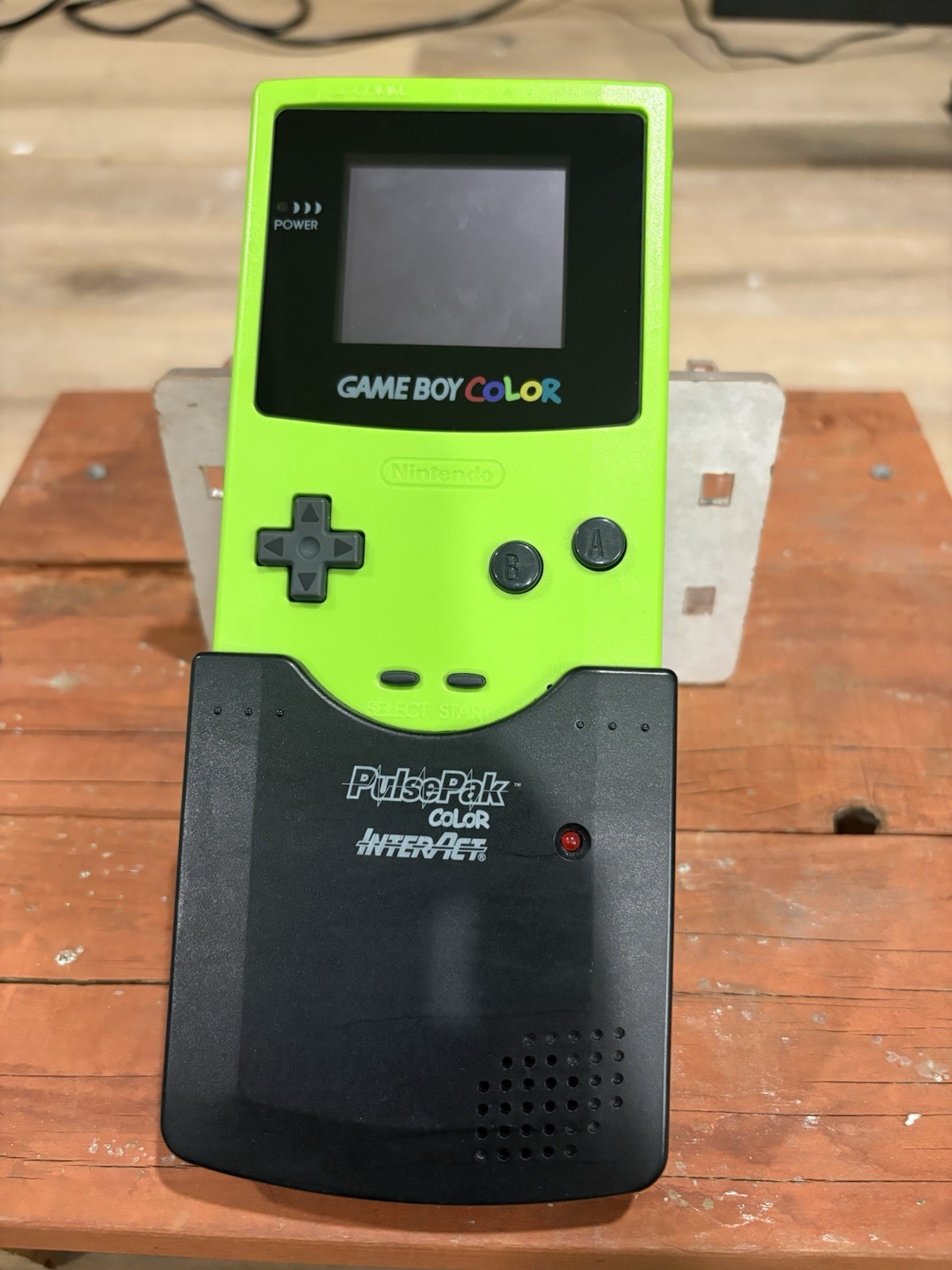 Nintendo Game Boy Color Green Handheld System CGB-001 w/ PulsePak Color InterAct