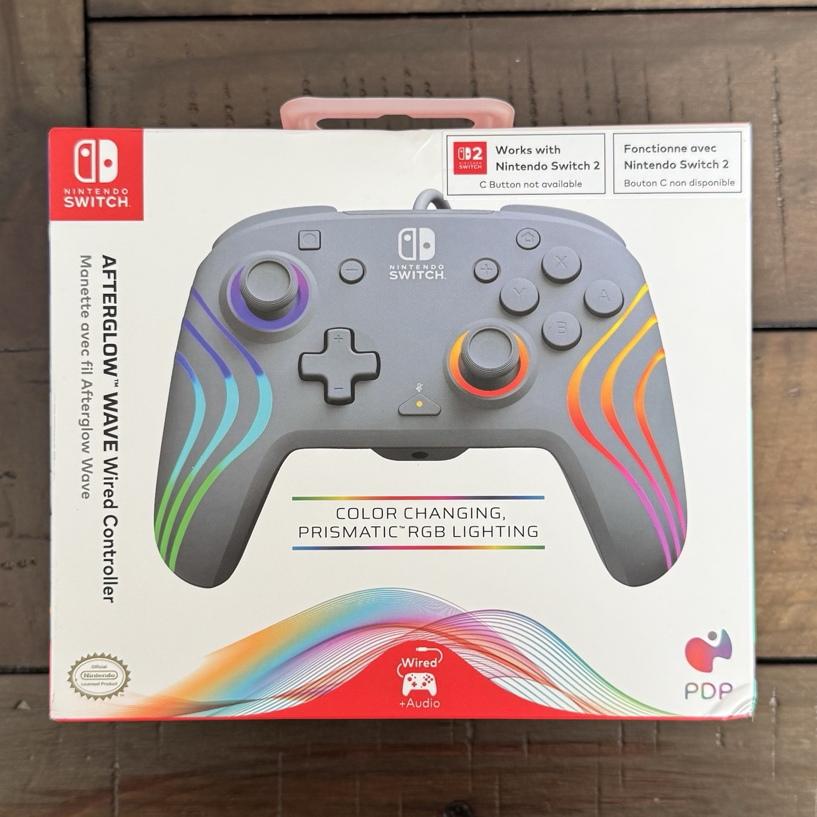 PDP Afterglow- Wave Wired Controller – Nintendo Switch-Grey Color-Brand New