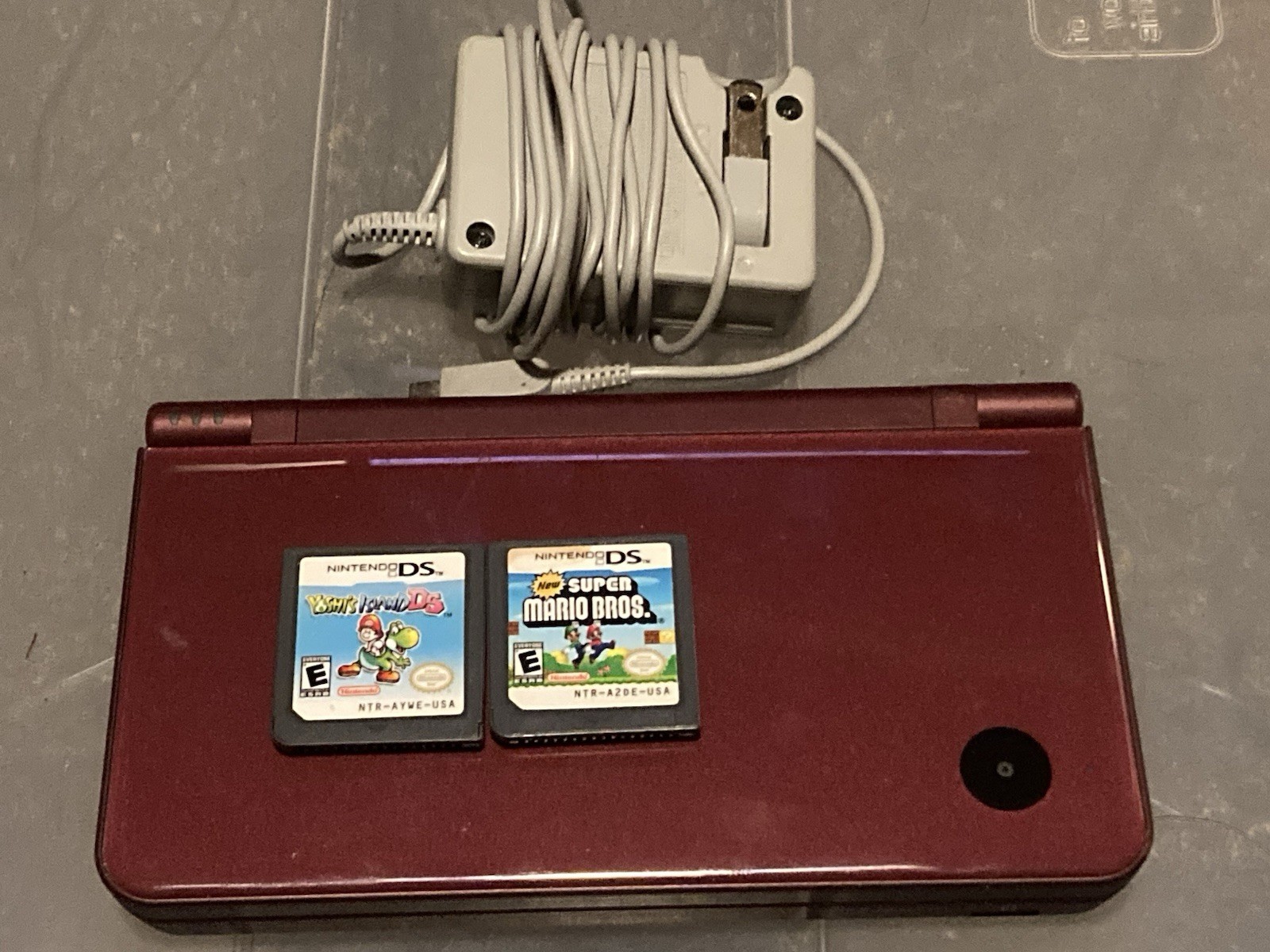 Nintendo DSi XL Handheld System – Burgundy W/2 Games Tested Works Well Charger