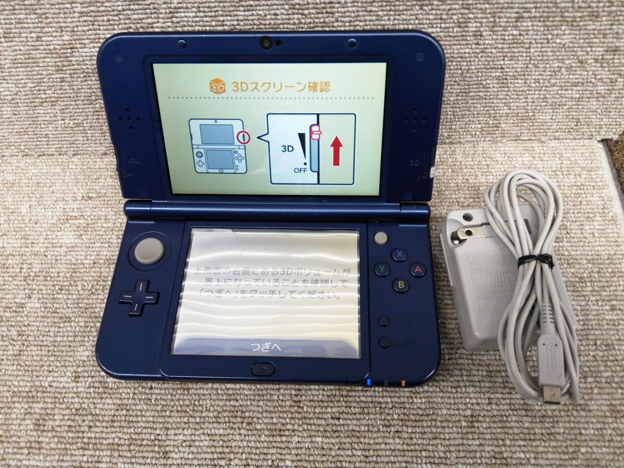 New Nintendo 3DS XL LL Metallic Blue Console Charger Tested Working Japan