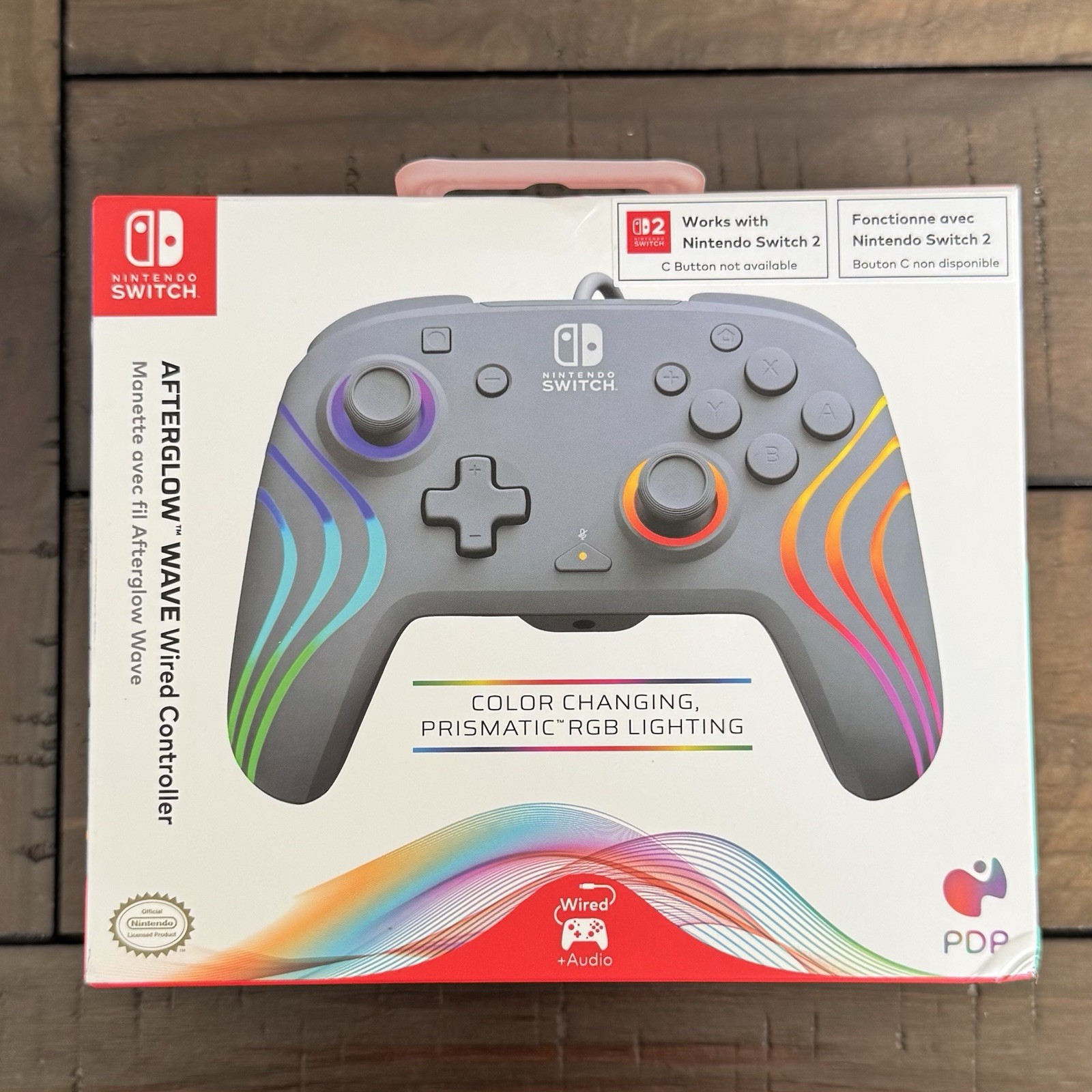 PDP Afterglow- Wave Wired Controller – Nintendo Switch-Grey Color-Brand New