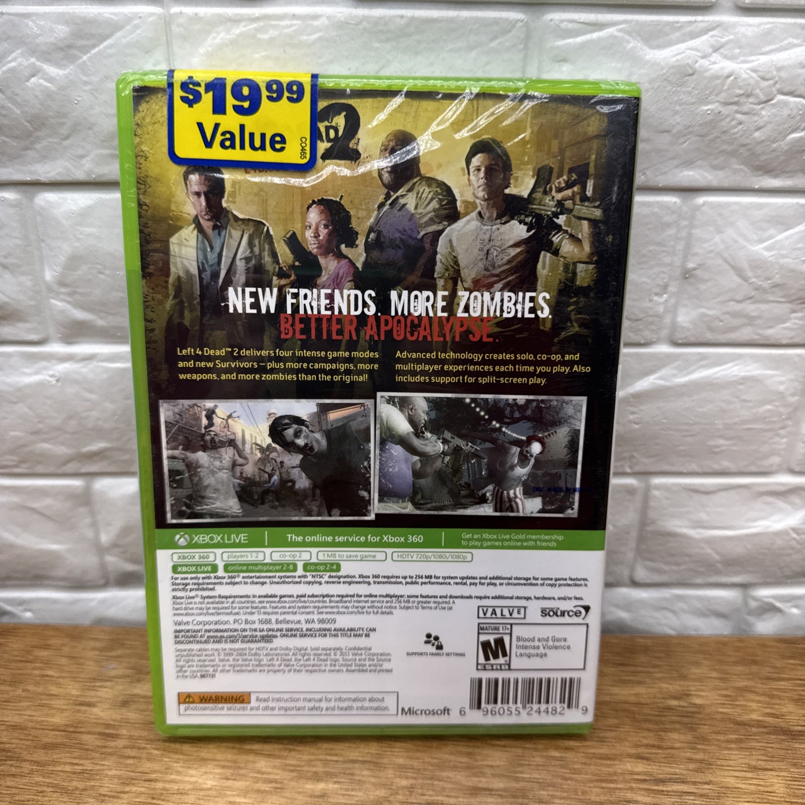 Left 4 Dead 2 (Microsoft Xbox 360, 2009) Brand New Factory Sealed Free S/H