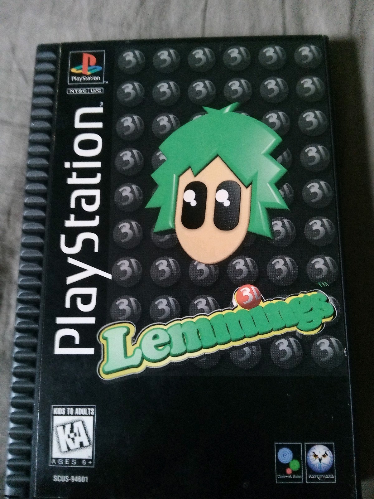 Lemmings 3D for Sony PlayStation 1 PS1 1995 Complete Long Box w/ Manual