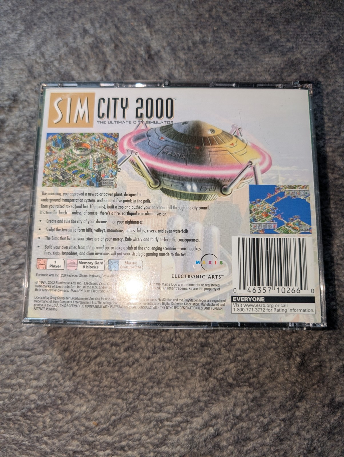 Sim City 2000 GH (Sony Playstation 1 PS1, 1996) CIB/Complete! Tested & Working!