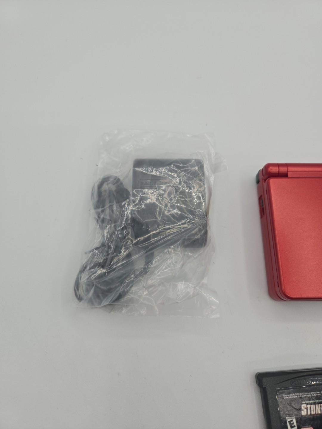 Nintendo Game Boy Advance SP Handheld System Flame Red W/charger And 4 Games