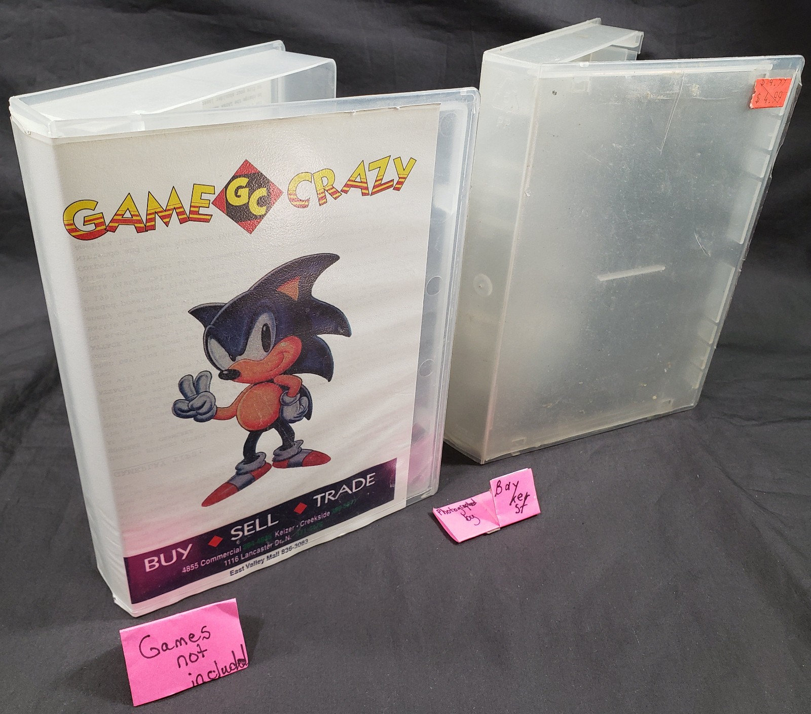 Game Crazy Cartridge Rental Cases SNES SEGA Genesis hard clear plastic case lot
