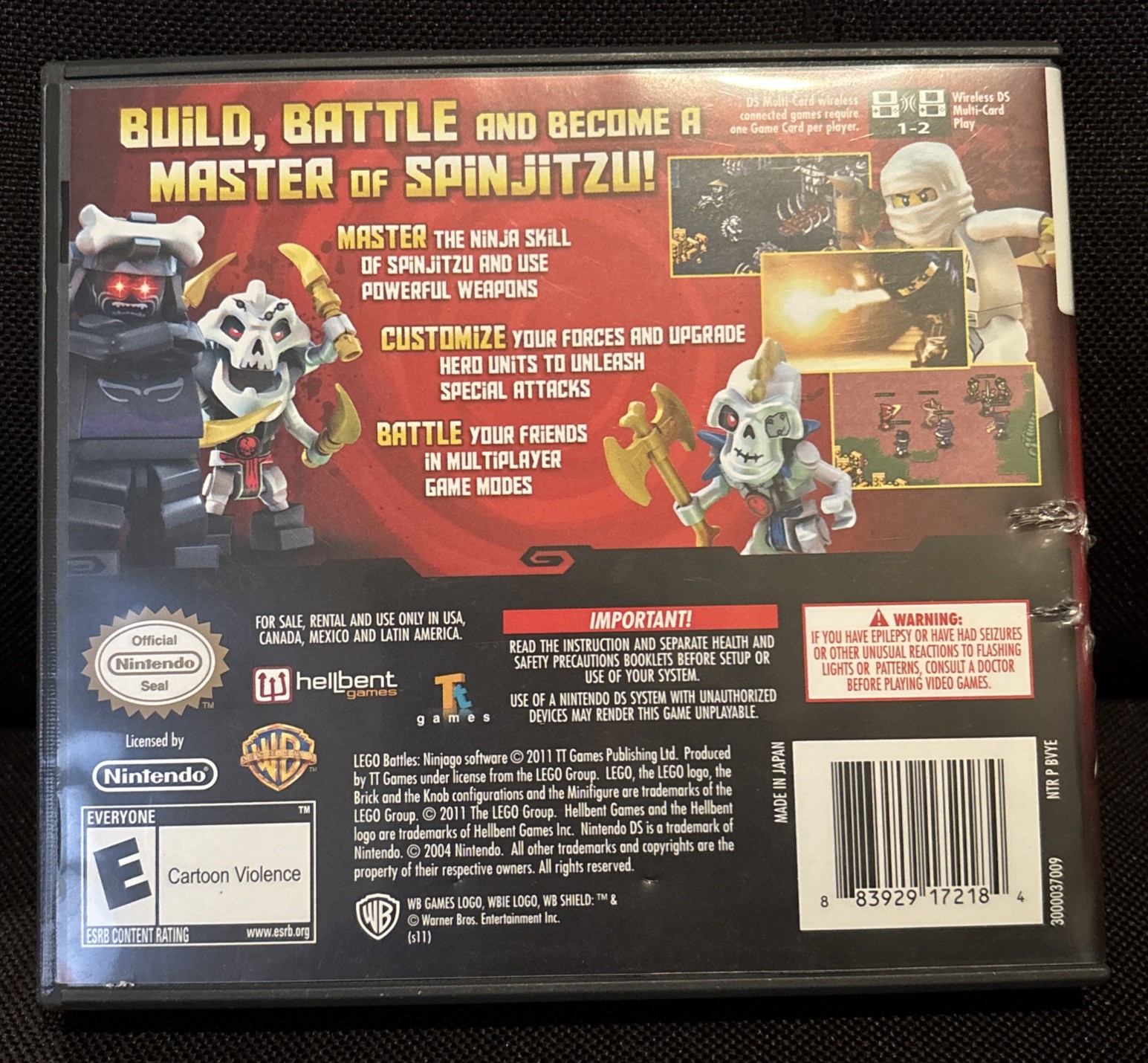 LEGO Battles Ninjago Nintendo DS 2011 CIB Manual Tested Complete Game