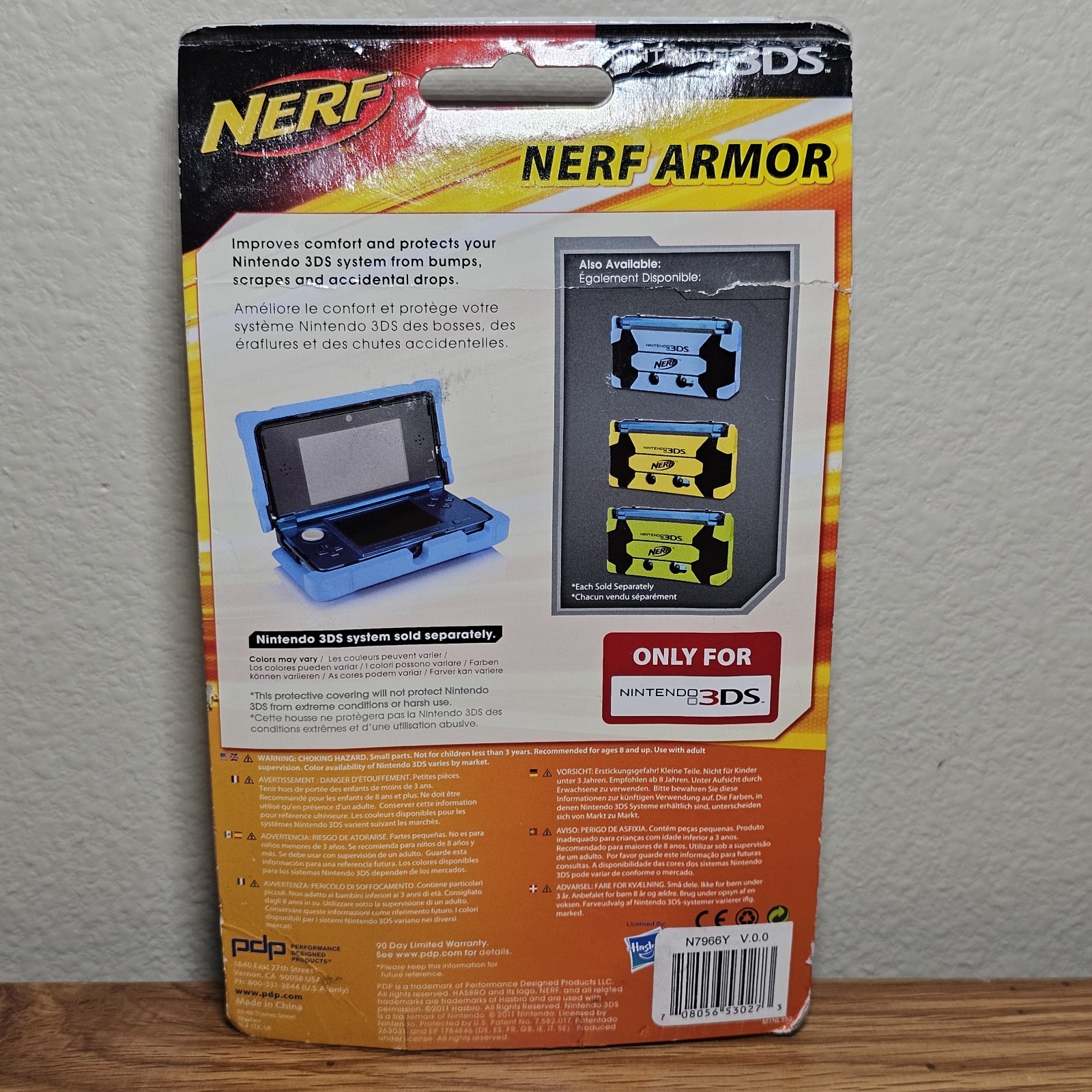 Nintendo 3DS NERF Protection Case Armor Yellow & Black DSI DS Lite NEW