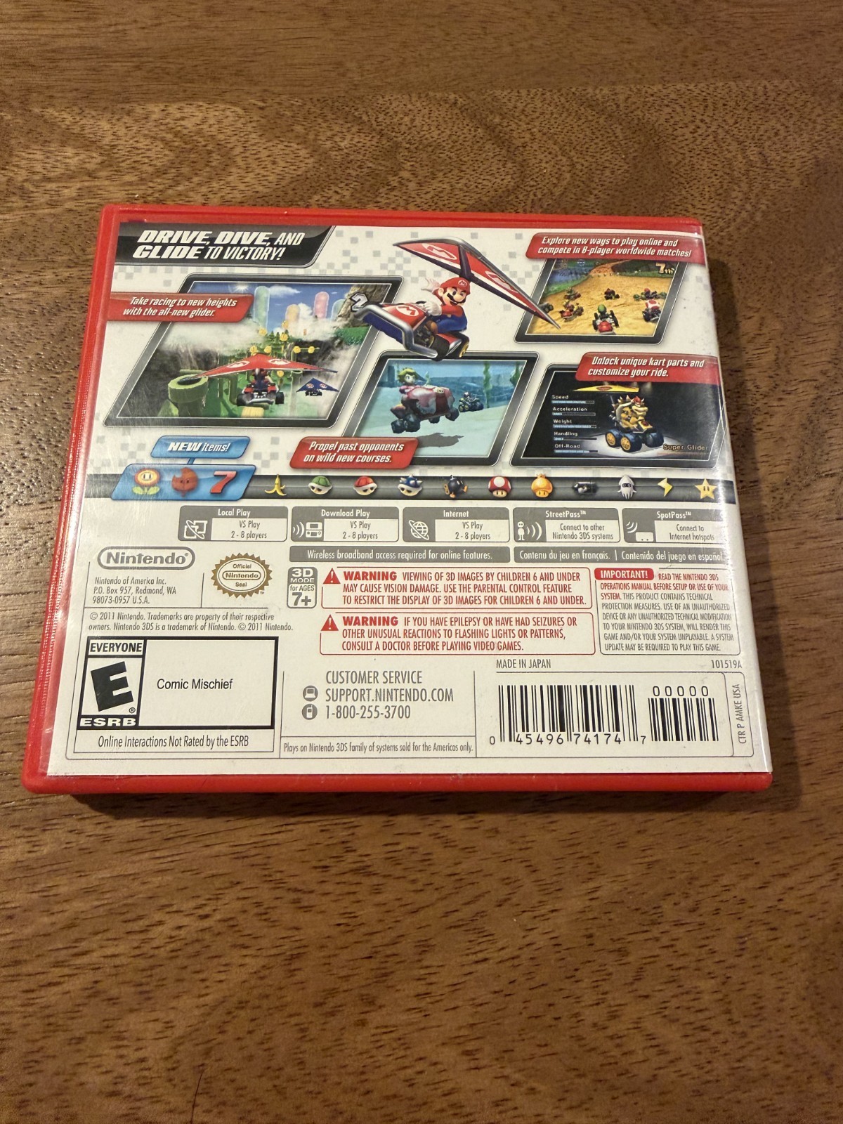 Nintendo 3DS Mario Kart 7 – case, game cartridge & manual