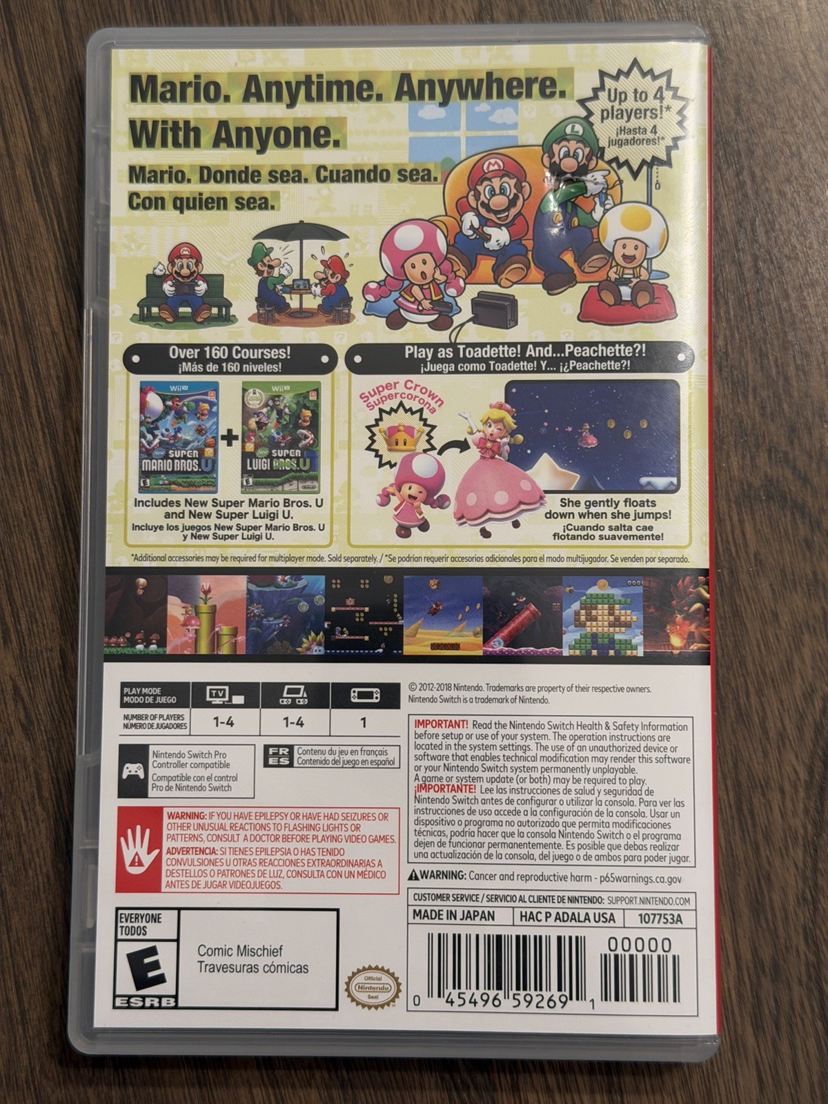 New Super Mario Bros U Deluxe Nintendo Switch Physical Tested CIB