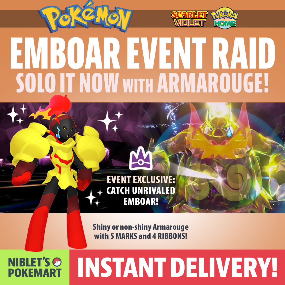 ✨ SHINY ARMAROUGE ✨ Unrivaled Emboar Raid [EVENT ENDED] Pokemon Scarlet & Violet