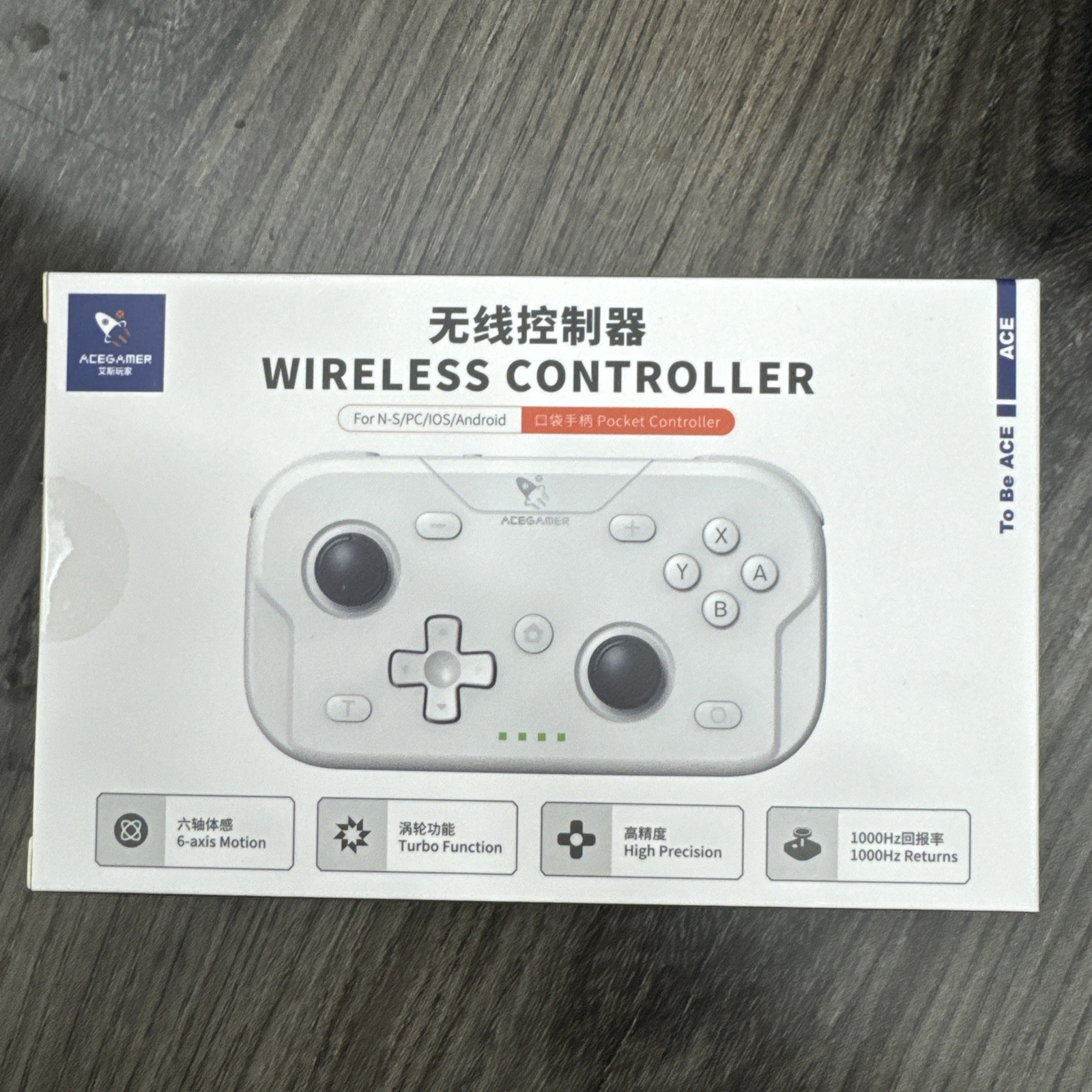 ACEGAMER T50 Wireless Controller for Switch PC iOS Android Pocket Gamepad White