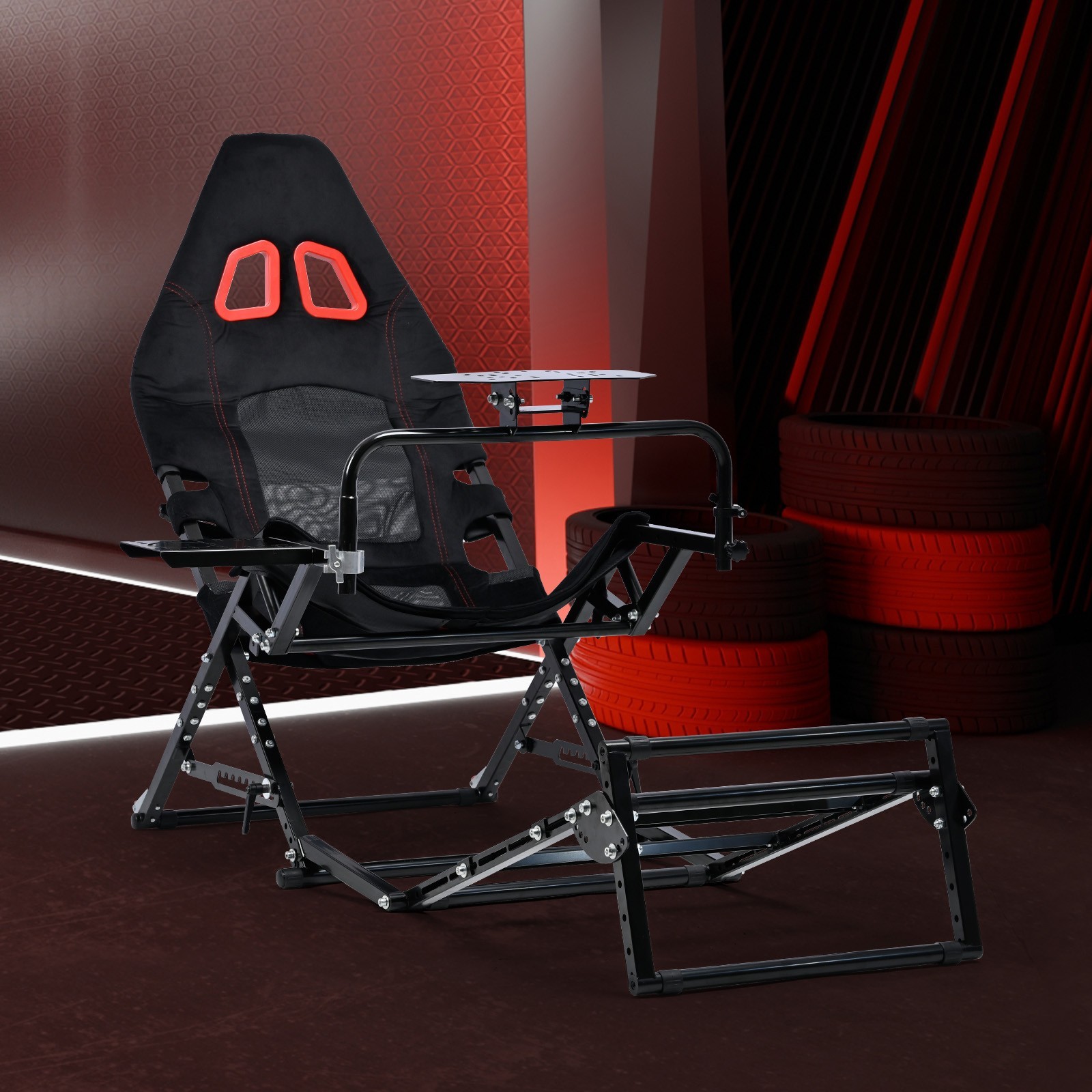 Supllueer Foldable Racing Simulator Cockpit Fits Logitech G923 Moza Thrustmaster