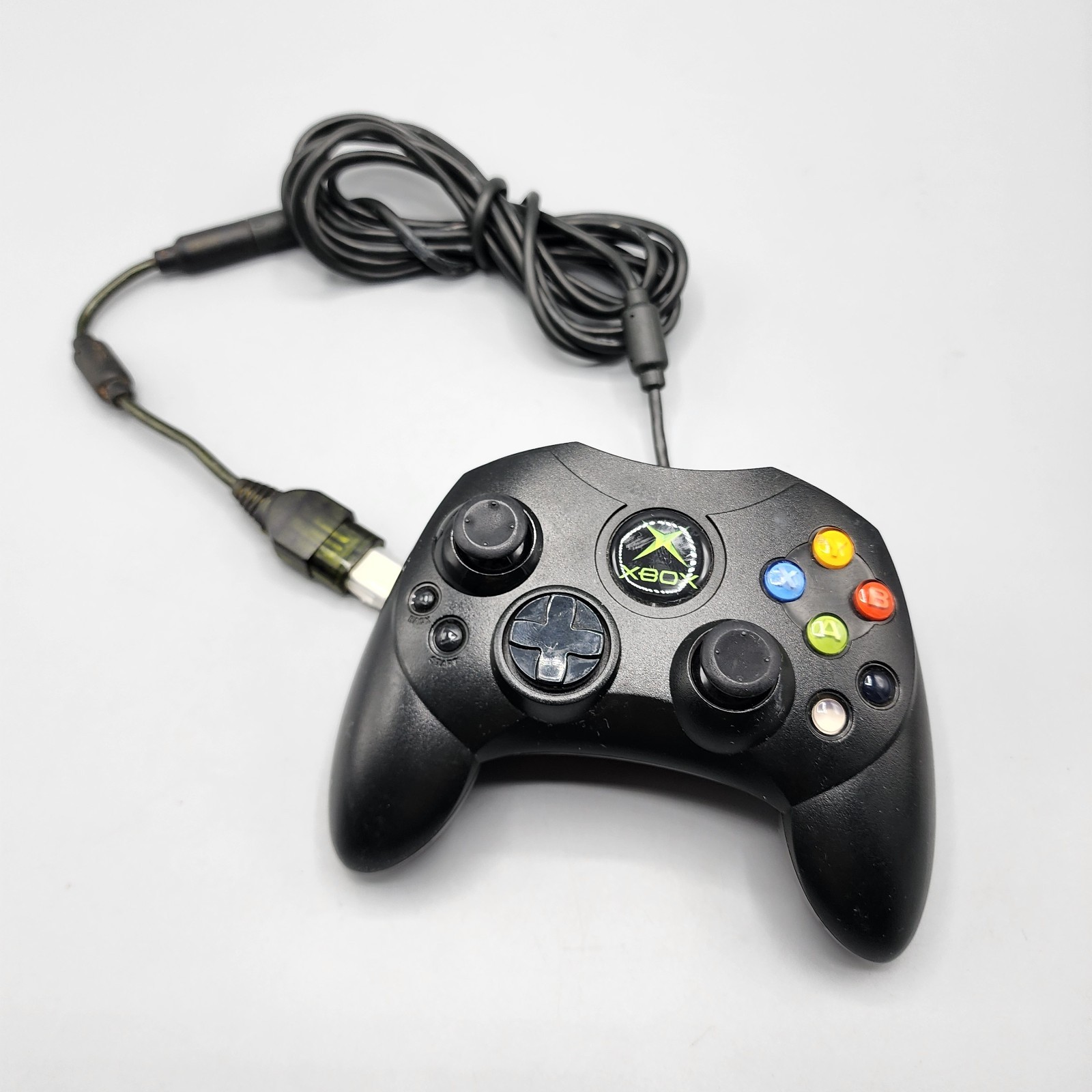 Original Xbox OEM S Type Black Controller with Breakaway Cable / Tested