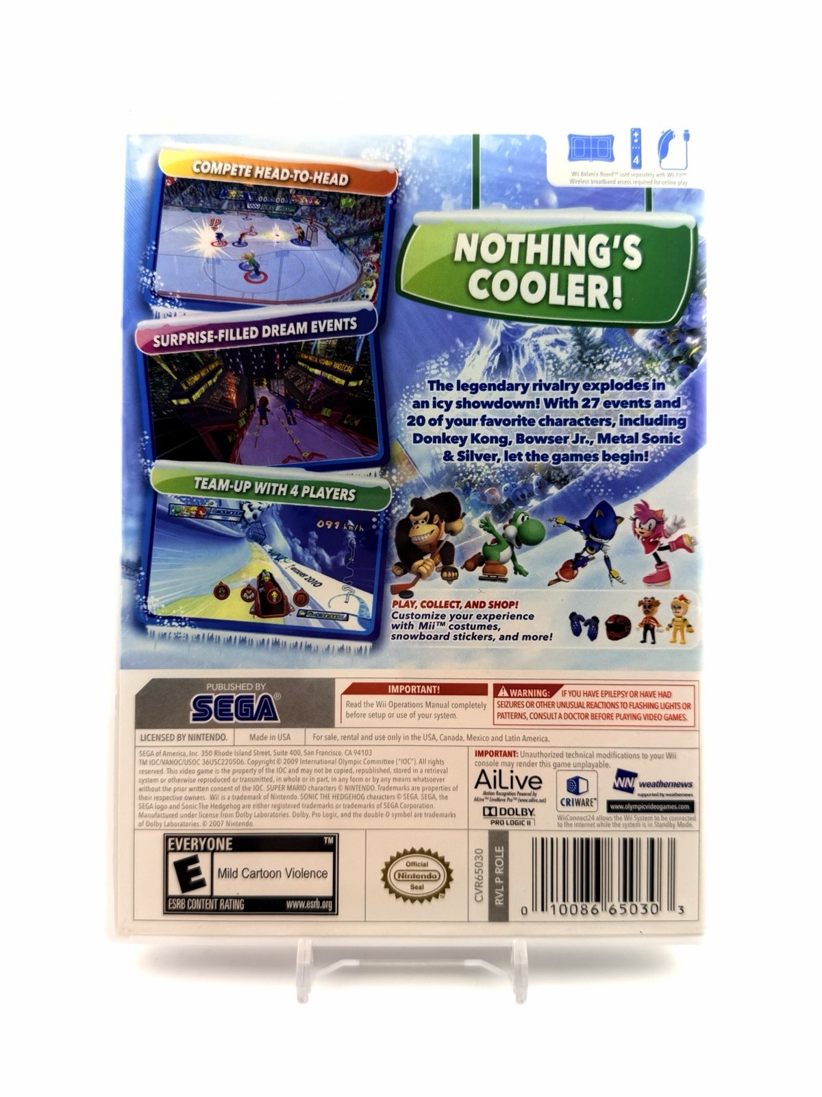 Mario & Sonic at the Olympic Games (Nintendo Wii, 2007) Disc & Case – Free Ship!