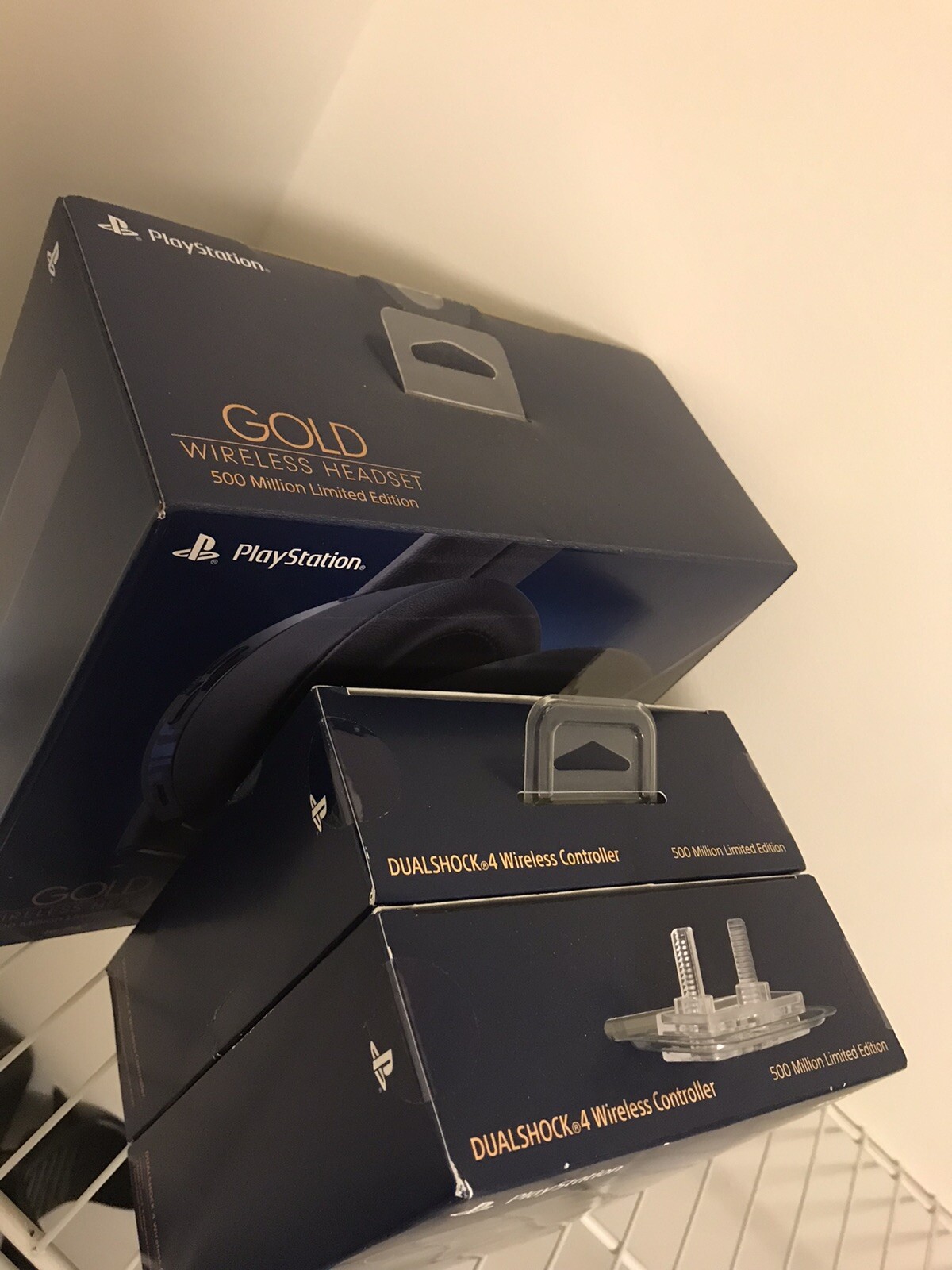 *SEALED* PS4 500 Million Limited Edition Gold Headset and Controller Bundle