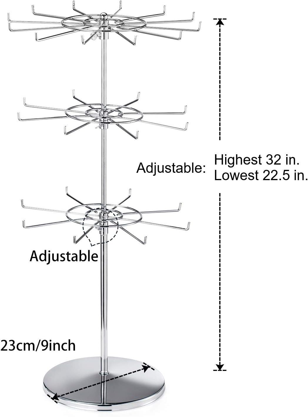 Polmart 3-Tier Spinning Display Stand ，Heavy Duty Adjustable Countertop Stand fo