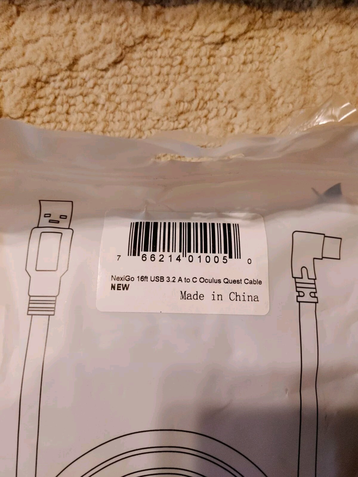 USB C 3.2 16 ft Gen 1 Cable Oculus Quest Link. New. A To C Cable