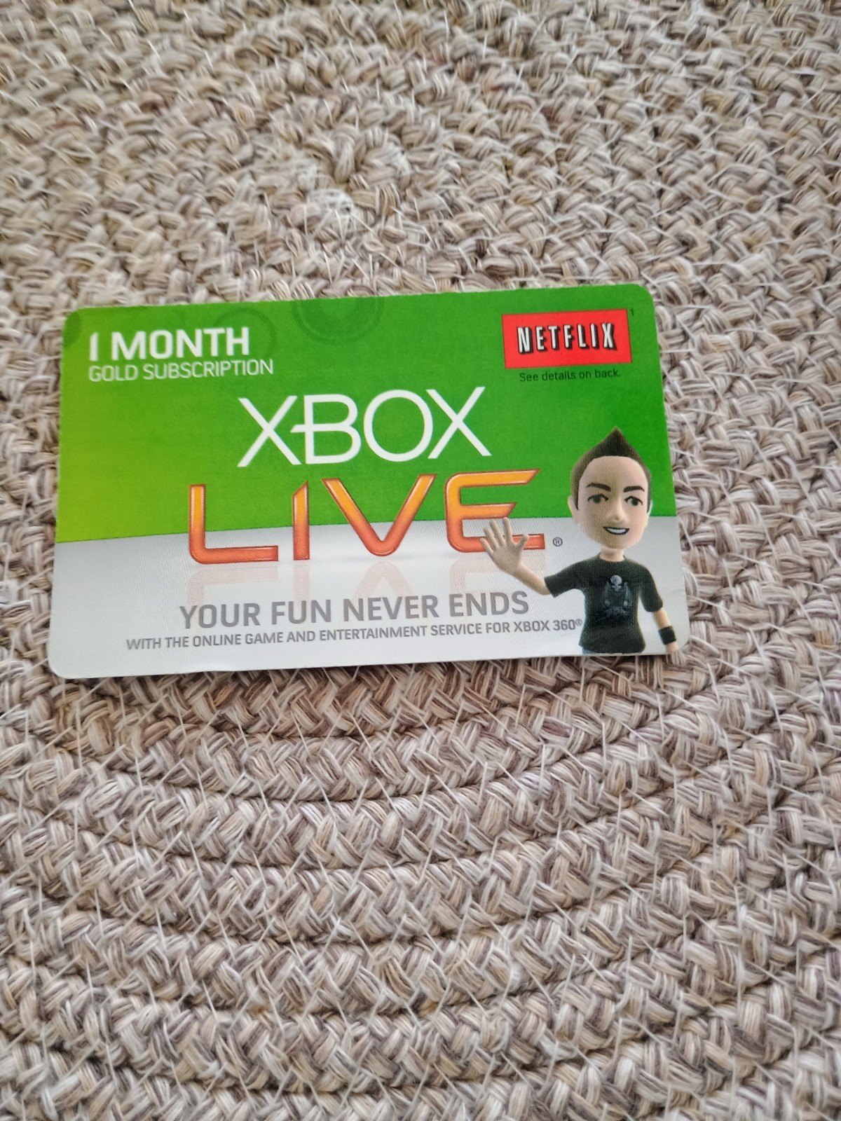 Xbox 360 Xbox Live One Month Trial Card Unused Unused