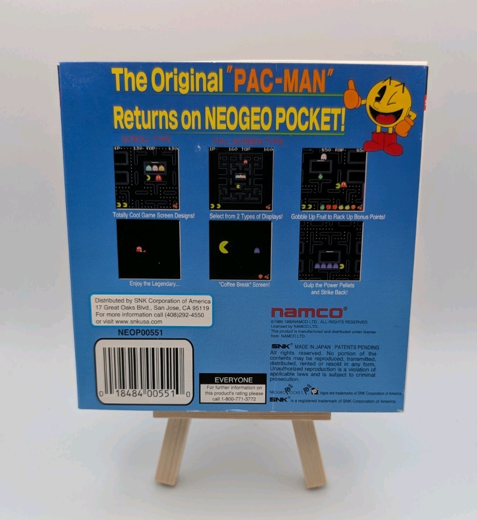 PAC-MAN [Neo Geo Pocket Color NGPC] US CIB w/Sealed 3-Ring Set, NEAR MINT TESTED