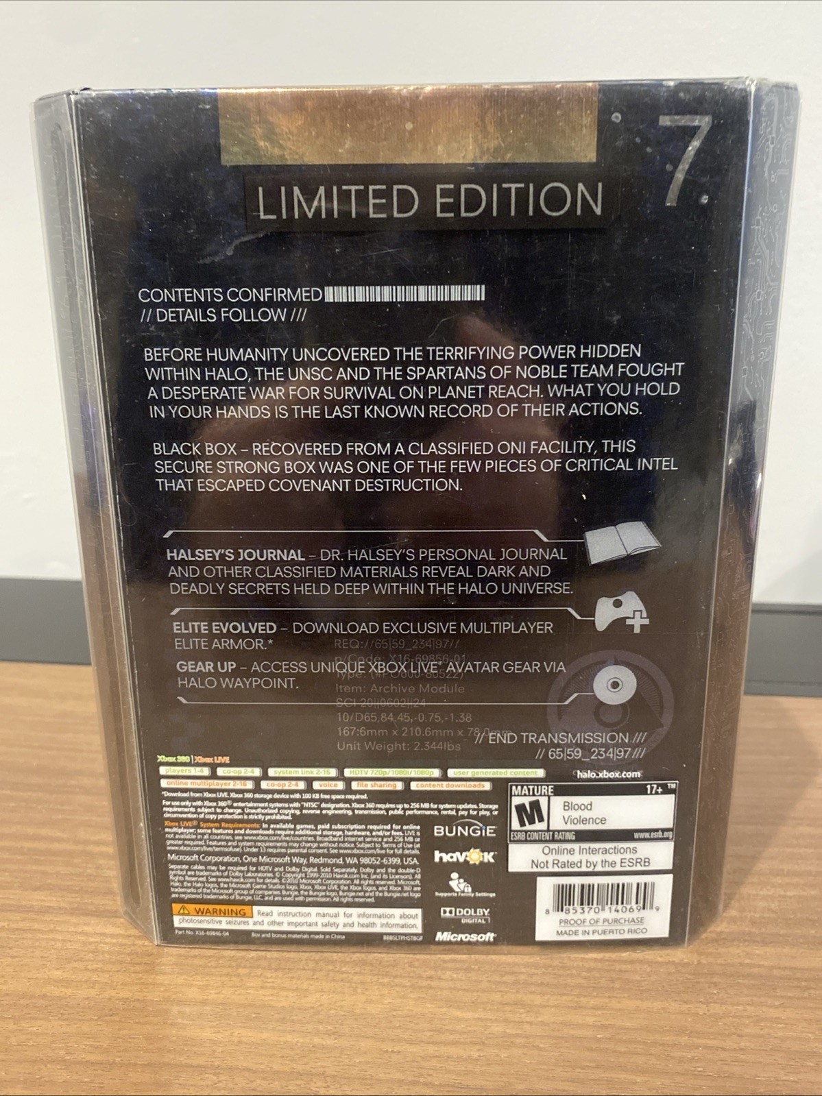 Halo: Reach — Limited Edition (Xbox 360, 2010) No Game, Other Missing Contents