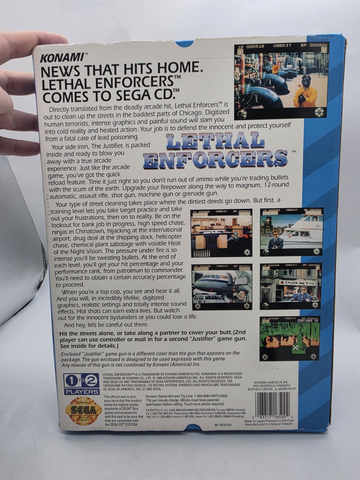 Lethal Enforcers (Sega CD, 1993) NEW IN OPEN BOX Complete Rare Shooter Game Mint