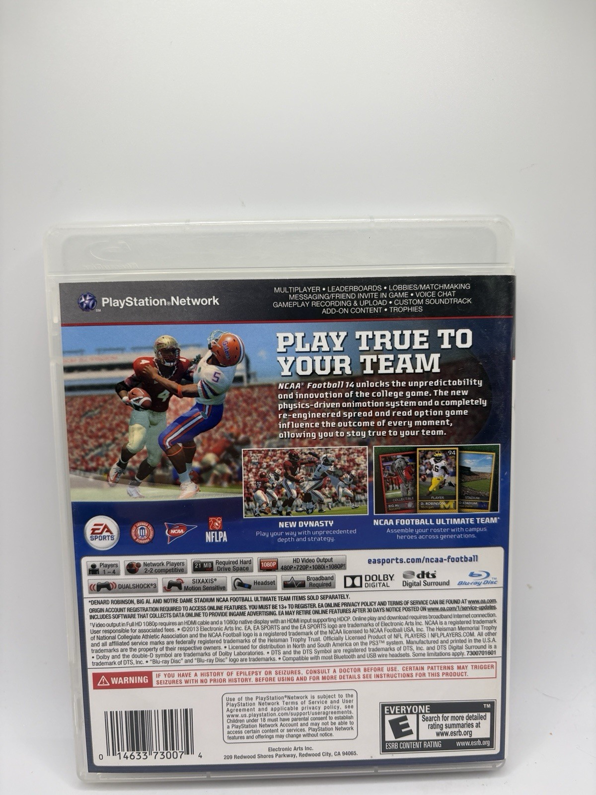 NCAA Football 14 PS3 (PlayStation 3, 2013) Complete Tested Working