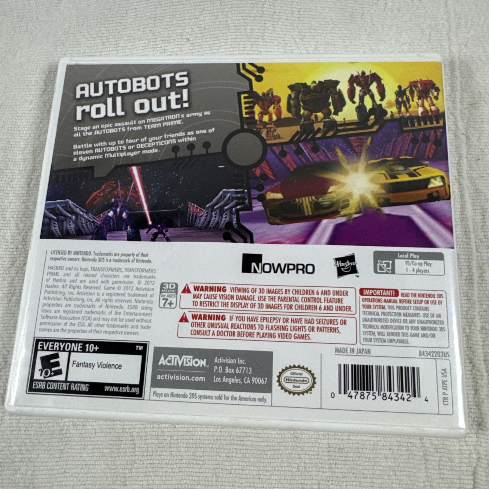 Transformers Prime: The Game (Nintendo 3DS, 2012) COMPLETE CIB NICE!!