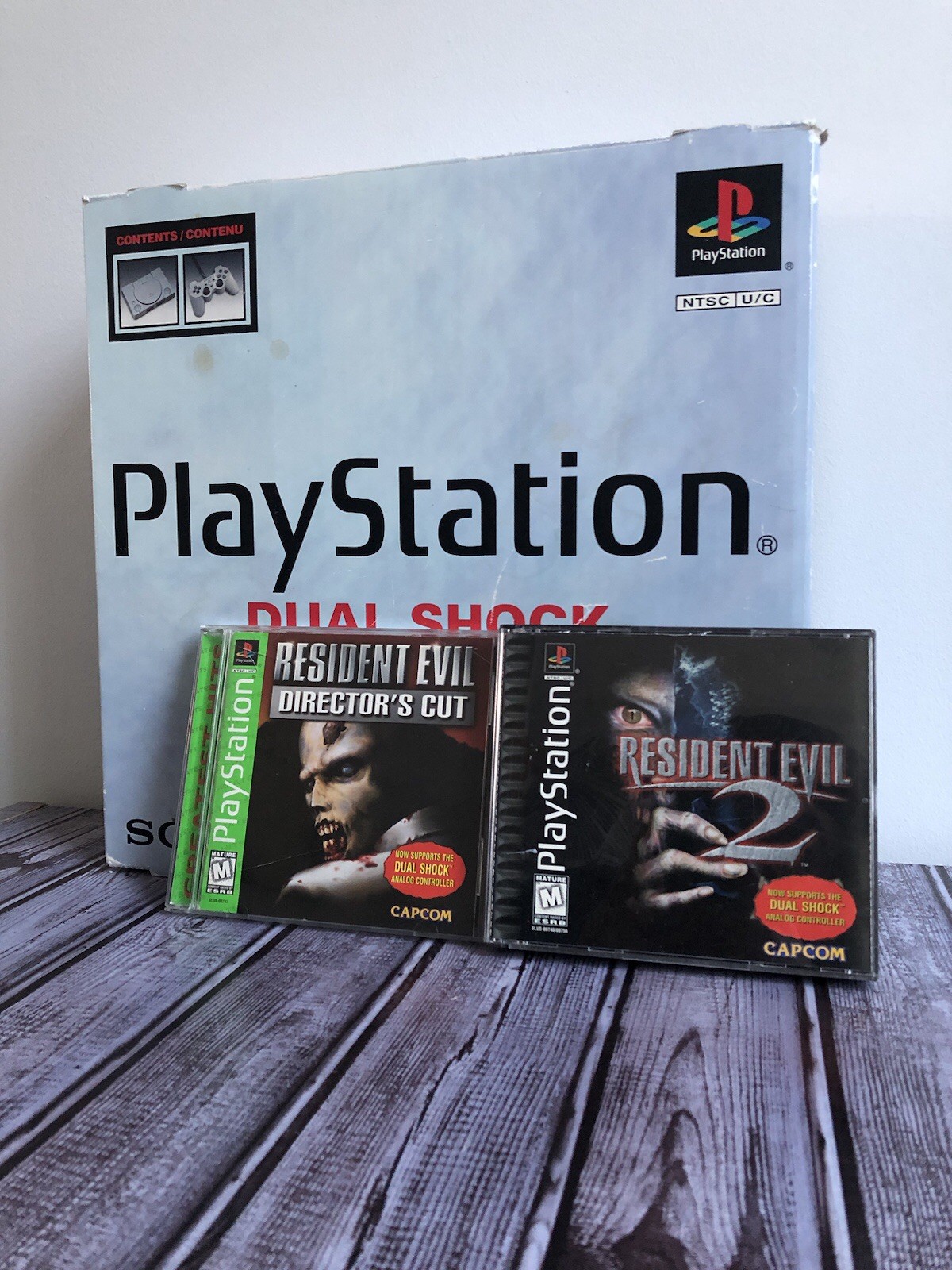 PS1 Console W/ Box (US) Resident Evil 1 Directors Cut / RE 2 DualShock EDT.