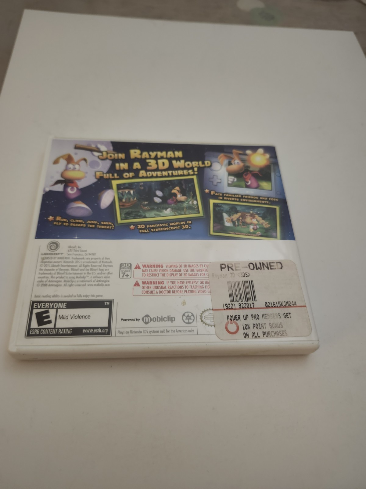 Rayman 3D Nintendo 3DS 2011 Complete