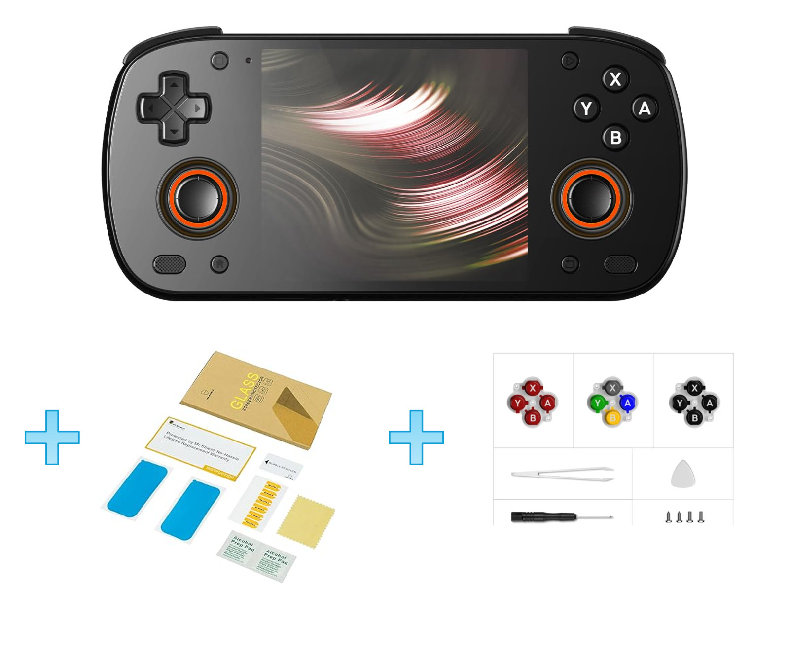 Retroid Pocket Mini V2 Handheld + Official Screen Protector + Custom Button Set