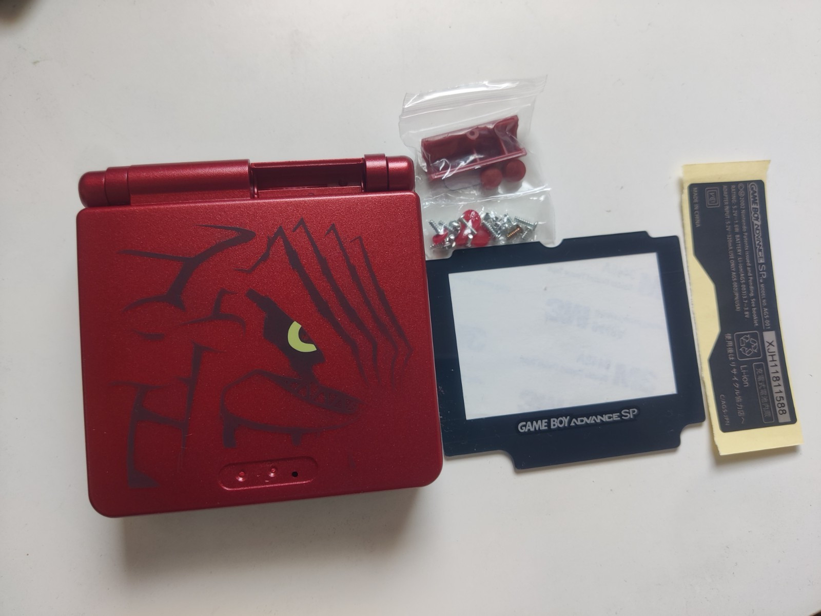Replacement Housing Shell for Nintendo Game boy Advance SP GBA Red Groudon Style