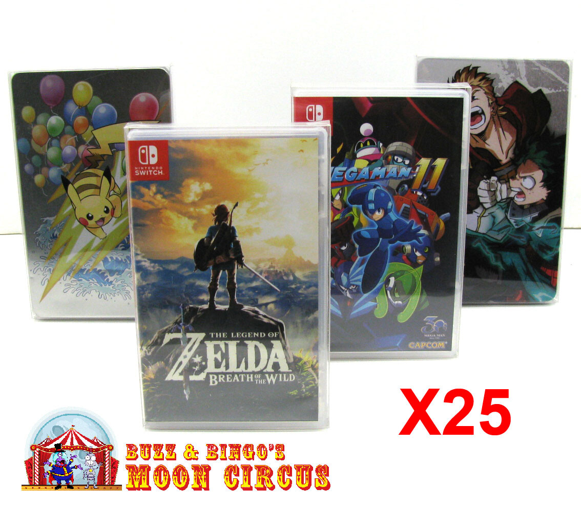 25x NINTENDO SWITCH PLASTIC & STEELBOOK GAMES – CLEAR PROTECTIVE BOX PROTECTOR