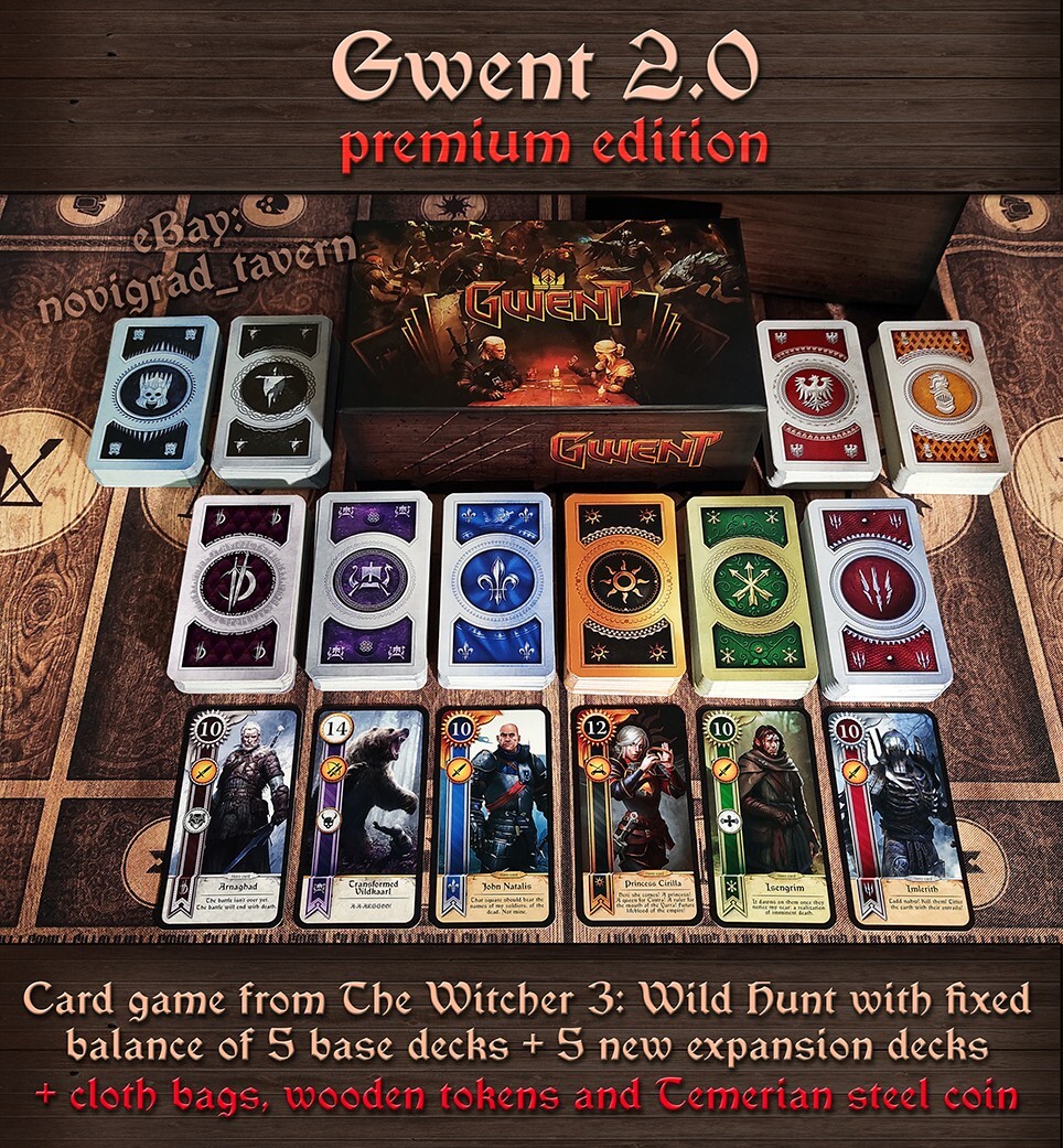 Gwent 2.0 – Witcher – 5 decks with fixed game balance + 5 new decks. PREMIUM ED.