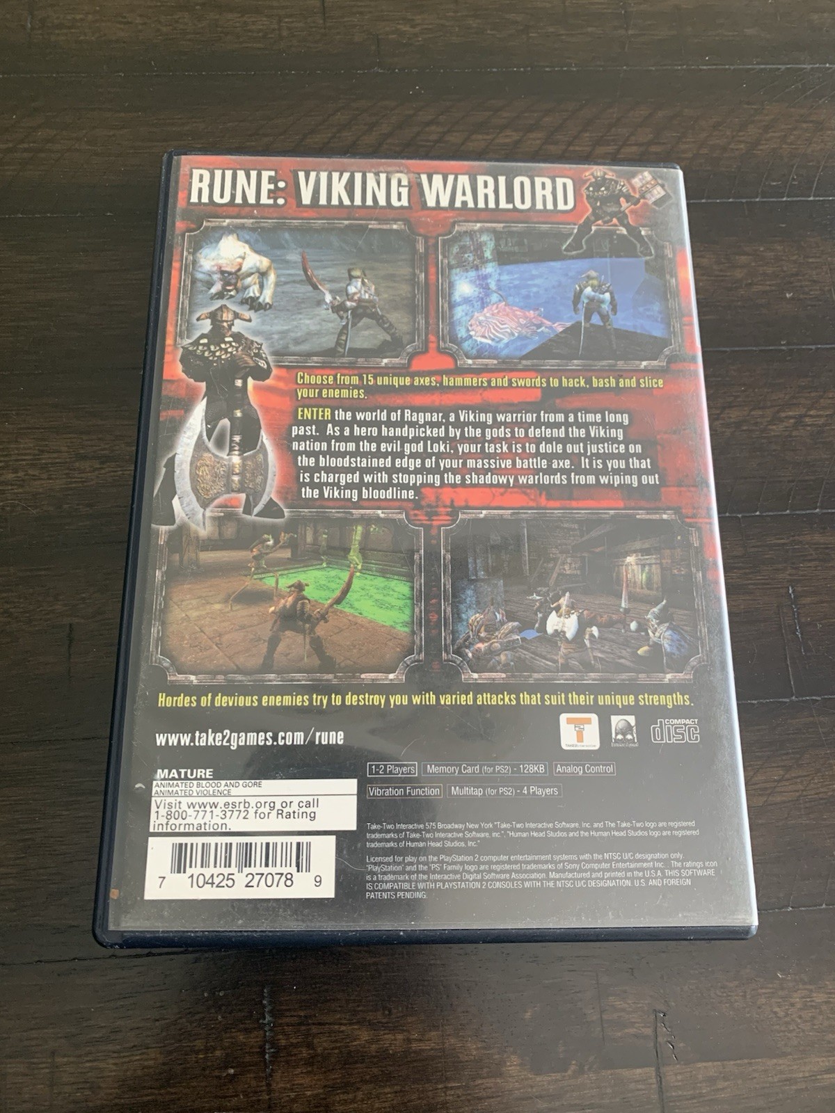 Rune: Viking Warlord PS2, Take 2 Interactive, Action, Manual Included