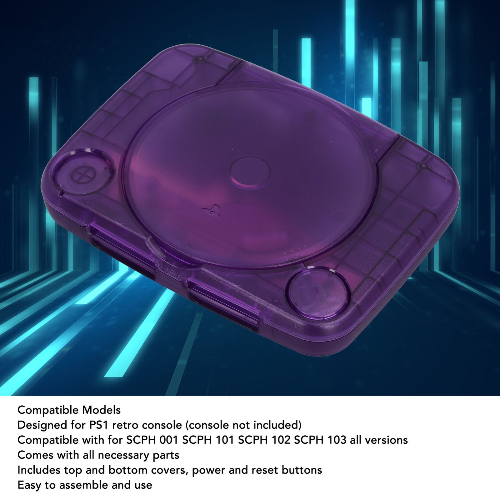 PS1 Console Replacement Shell Console Case SCPH 00 US Playstation 1 Translucent