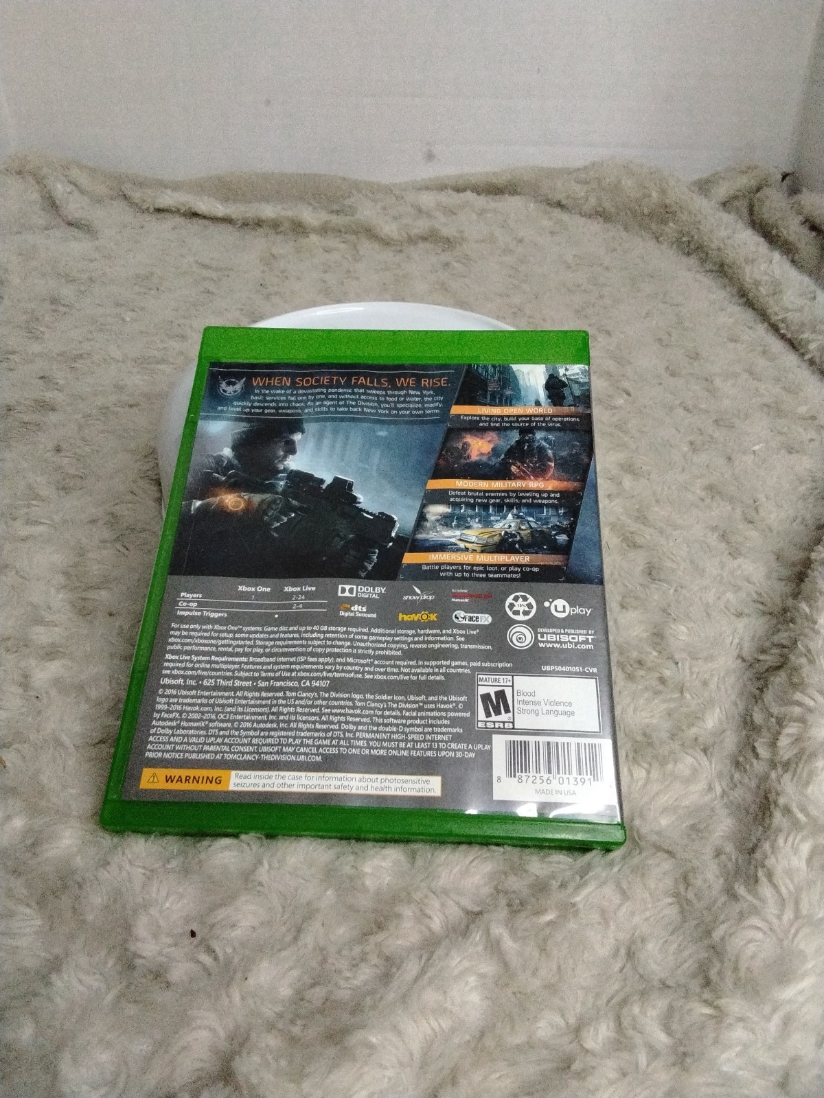Microsoft Xbox One: Tom Clancy’s The Division (SEALED) W/ Bonus In Game Content