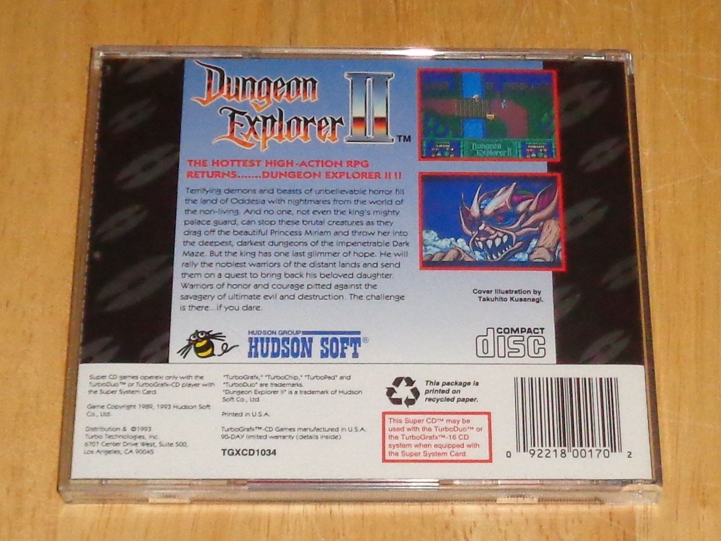 TurboGrafx-16 TurboDuo Dungeon Explorer II 2 Video Game, Original Case + Manual