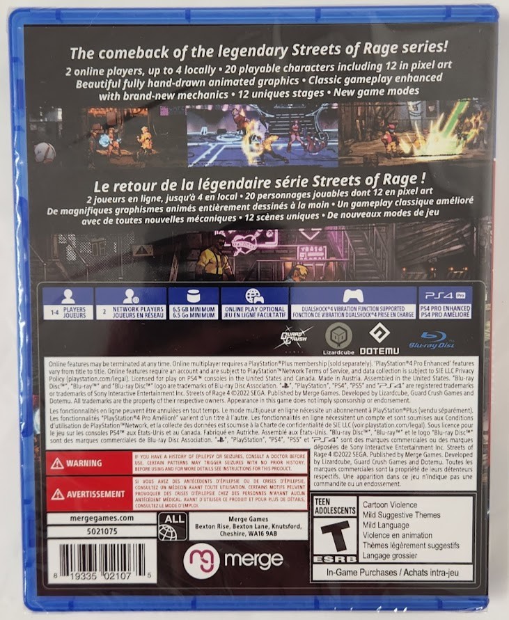 Streets of Rage 4 [Anniversary Edition] PS4 Brand New Game [2021 Beat ’em Up]