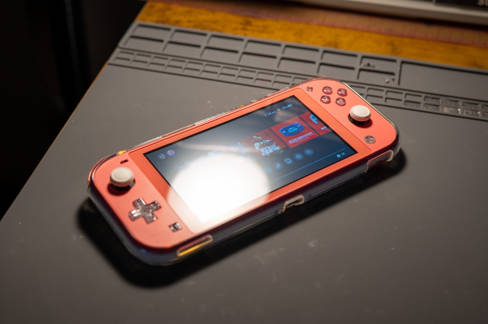 Custom Pink Nintendo Switch Lite 128GB TMR Hall Effect New Screen Game Bundle