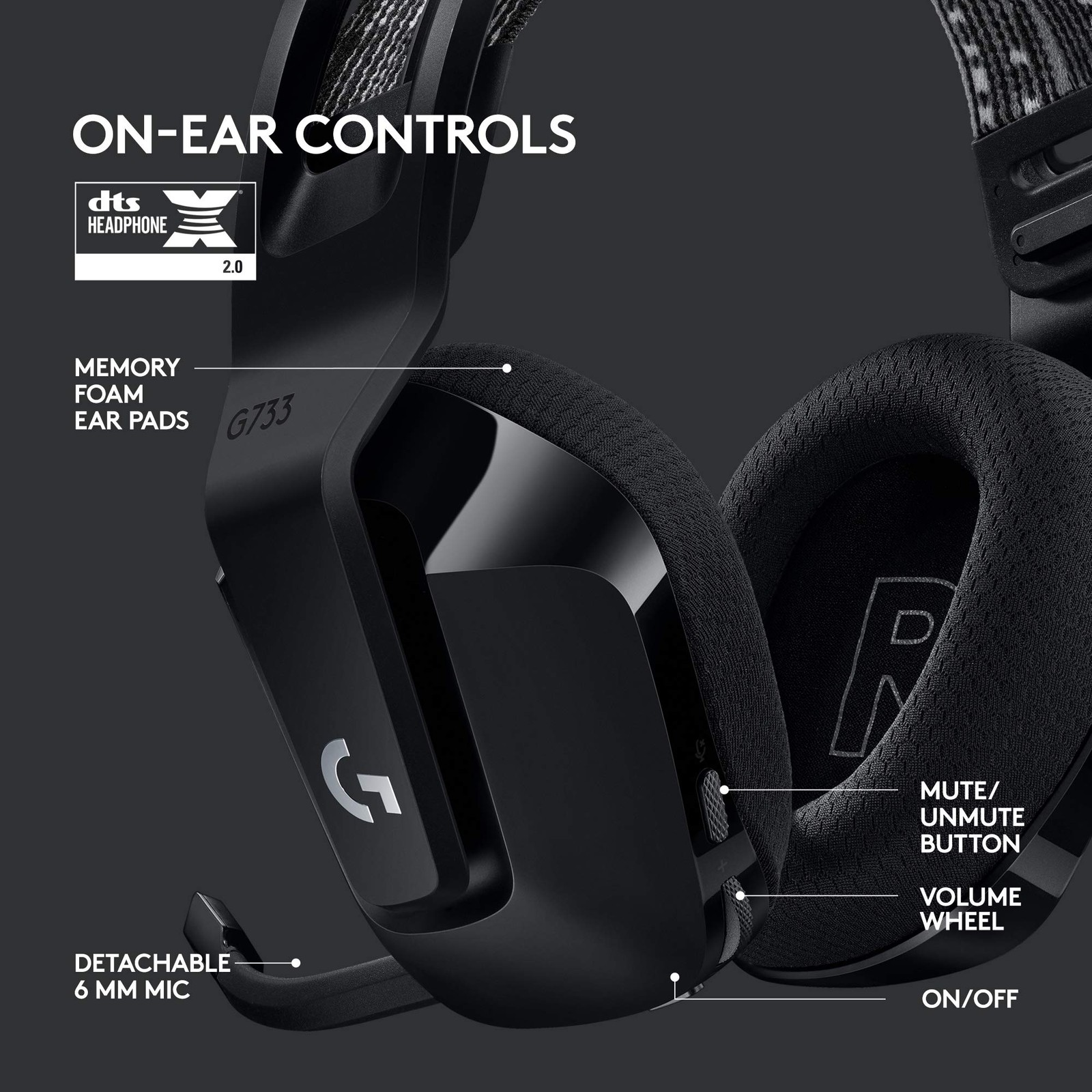 Logitech G733 Wireless Gaming Headset – Black
