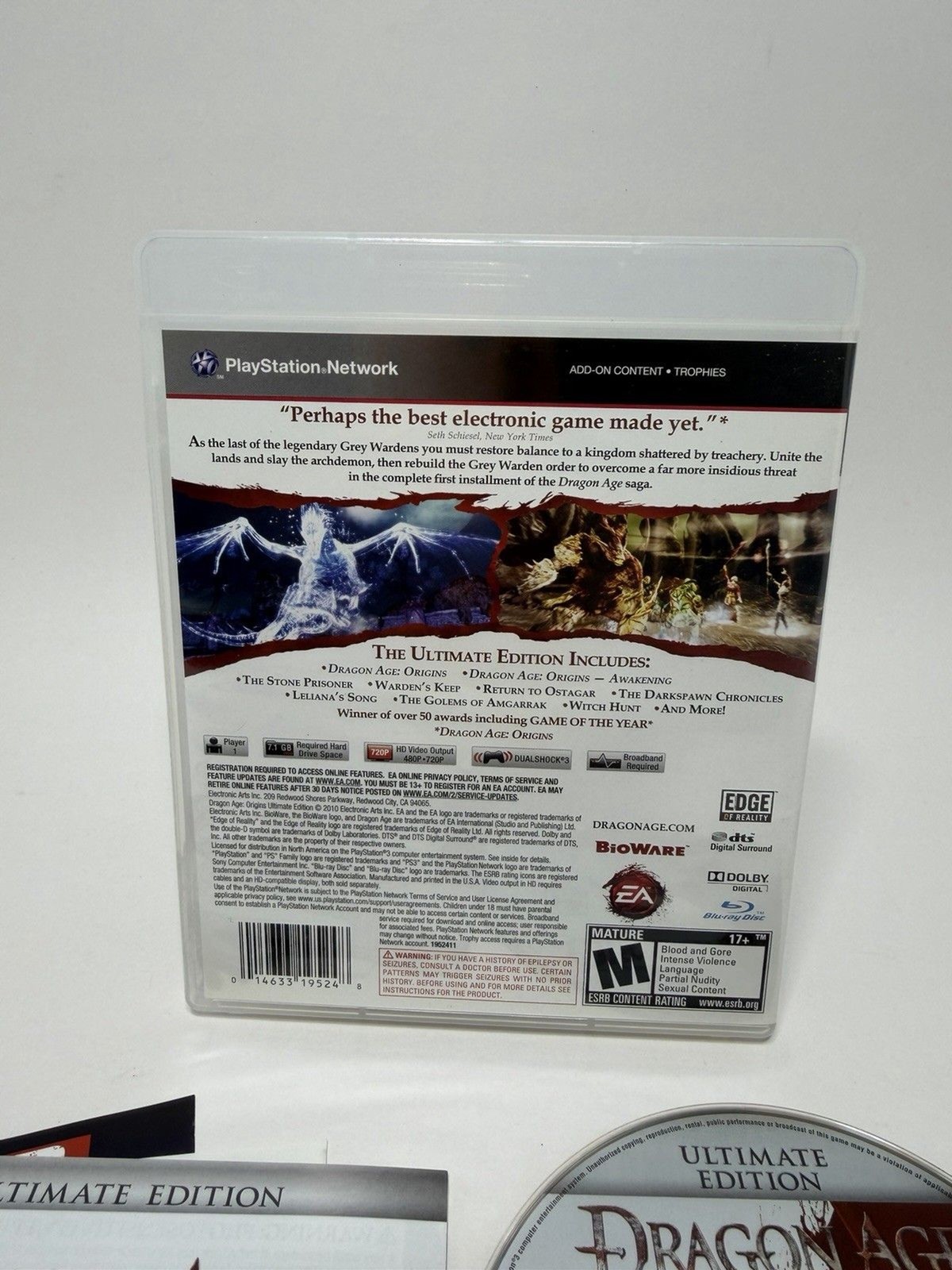 Dragon Age Origins Ultimate Edition PlayStation 3 PS3 CIB W/ Manual Clean Disc