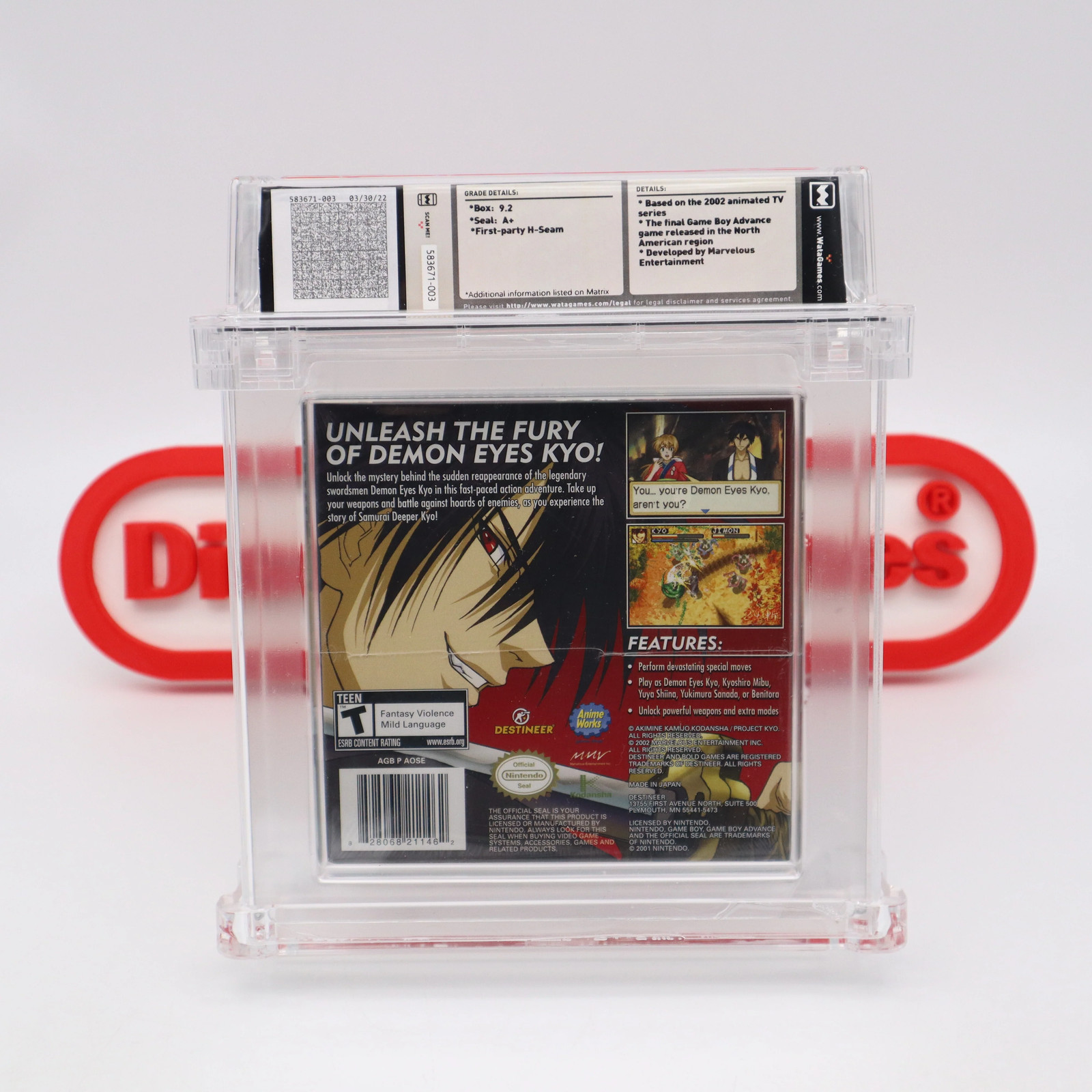 Game Boy Advance GBA SAMURAI DEEPER KYO – WATA GRADED 9.2 A+ NEW Factory Sealed!
