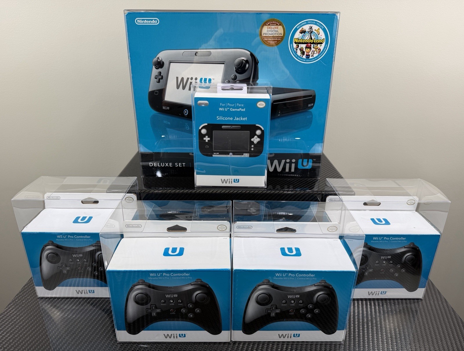 New Nintendo Wii U Deluxe 32GB Black Console CIB Complete 15 Sealed Games Rare