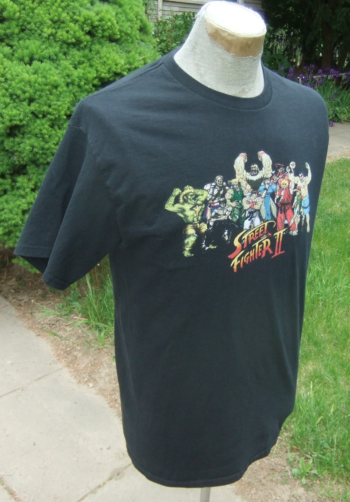 Used Street Fighter II Capcom Black Sz L Cotton T Shirt 11 Figures in Group