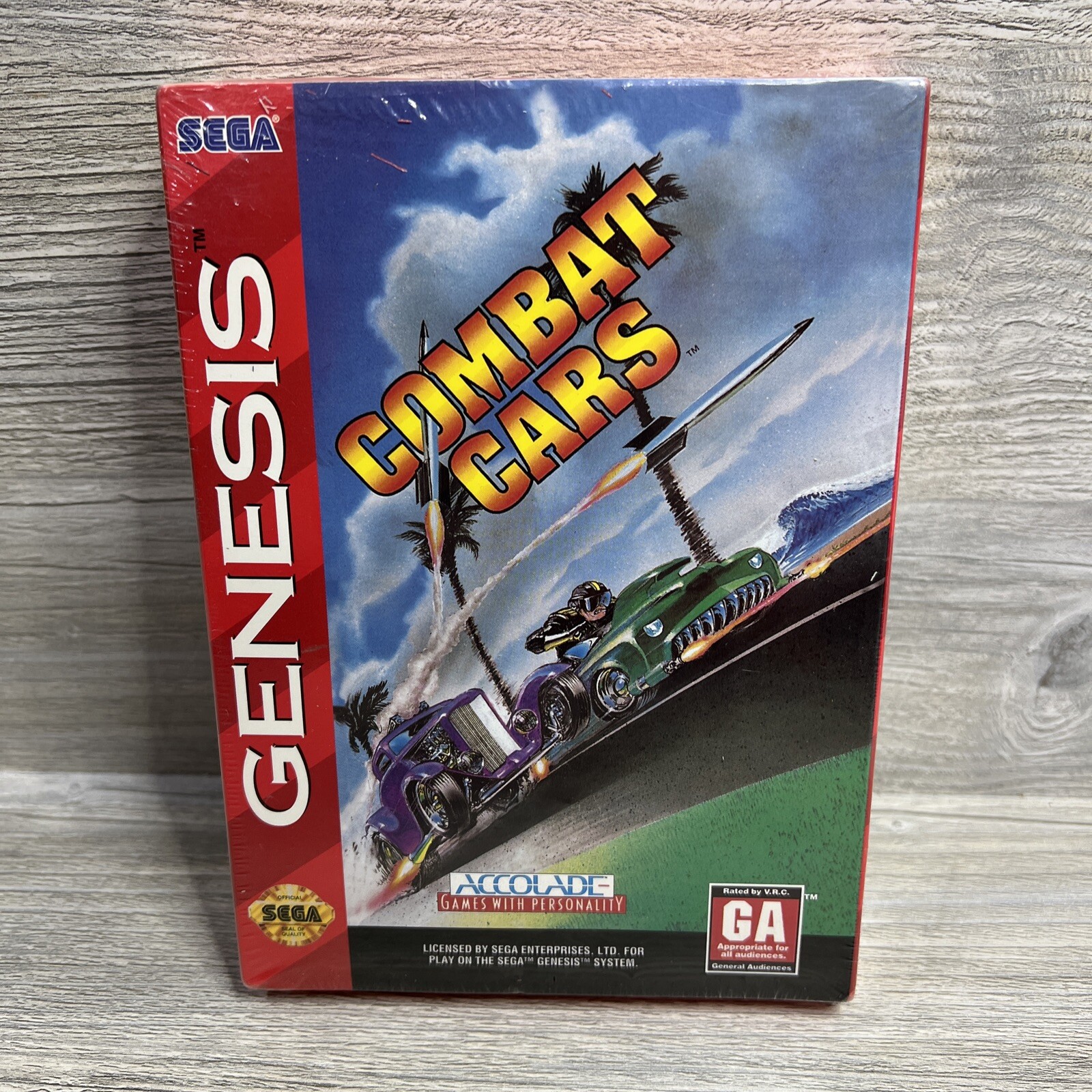 Combat Cars Factory Sealed! (Sega Genesis, 1994) WATA VGA CGC? Cardboard Box