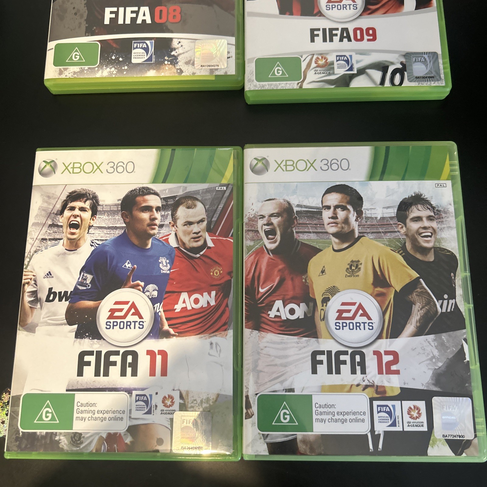 FIFA 08 09 11 12 Xbox 360 Games Bundle PAL Complete w/ Manuals EA Sports Soccer
