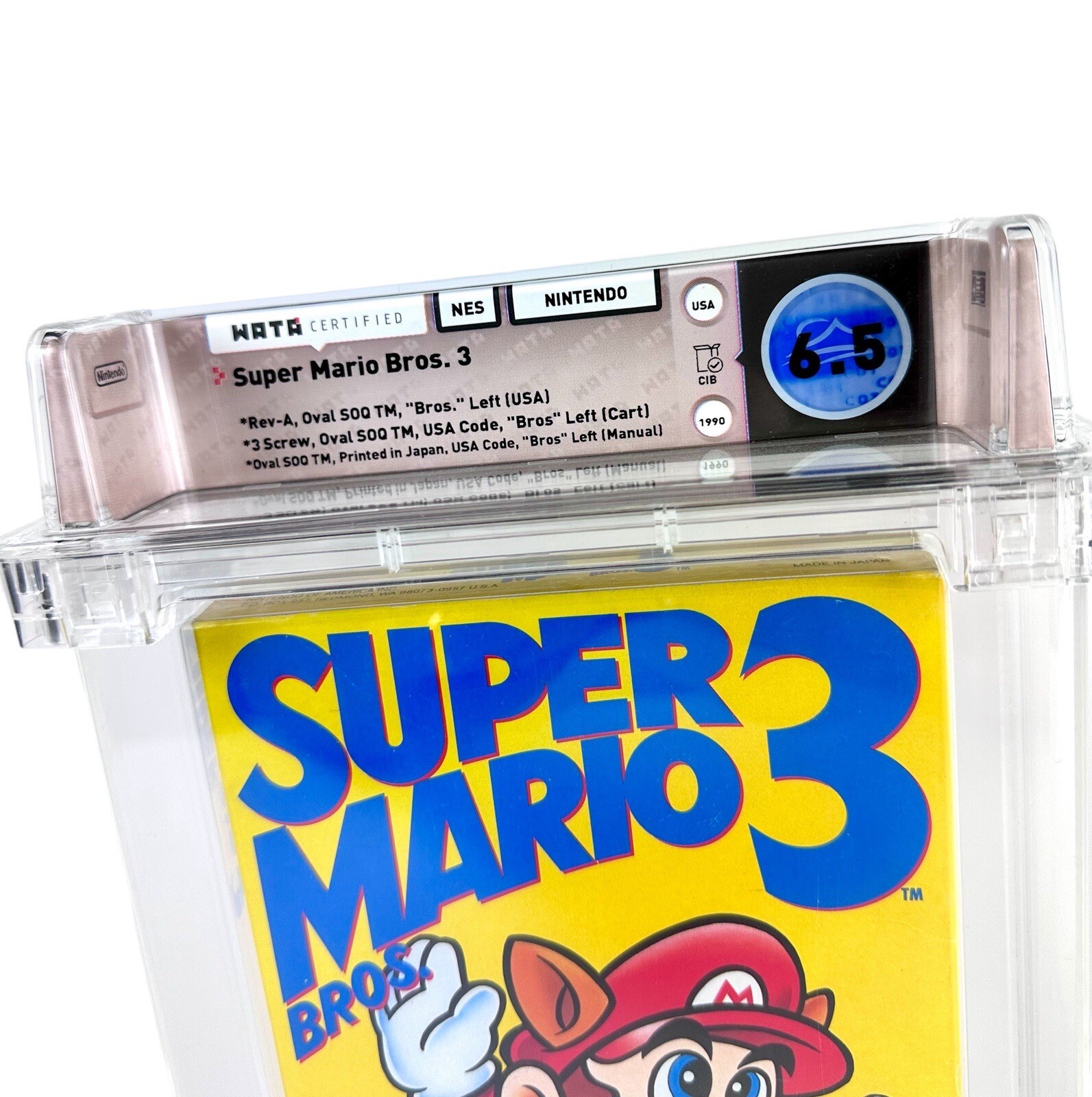 NES Super Mario Bros 3 CIB Complete In Box WATA 6.5 Left Bros Early Print Game