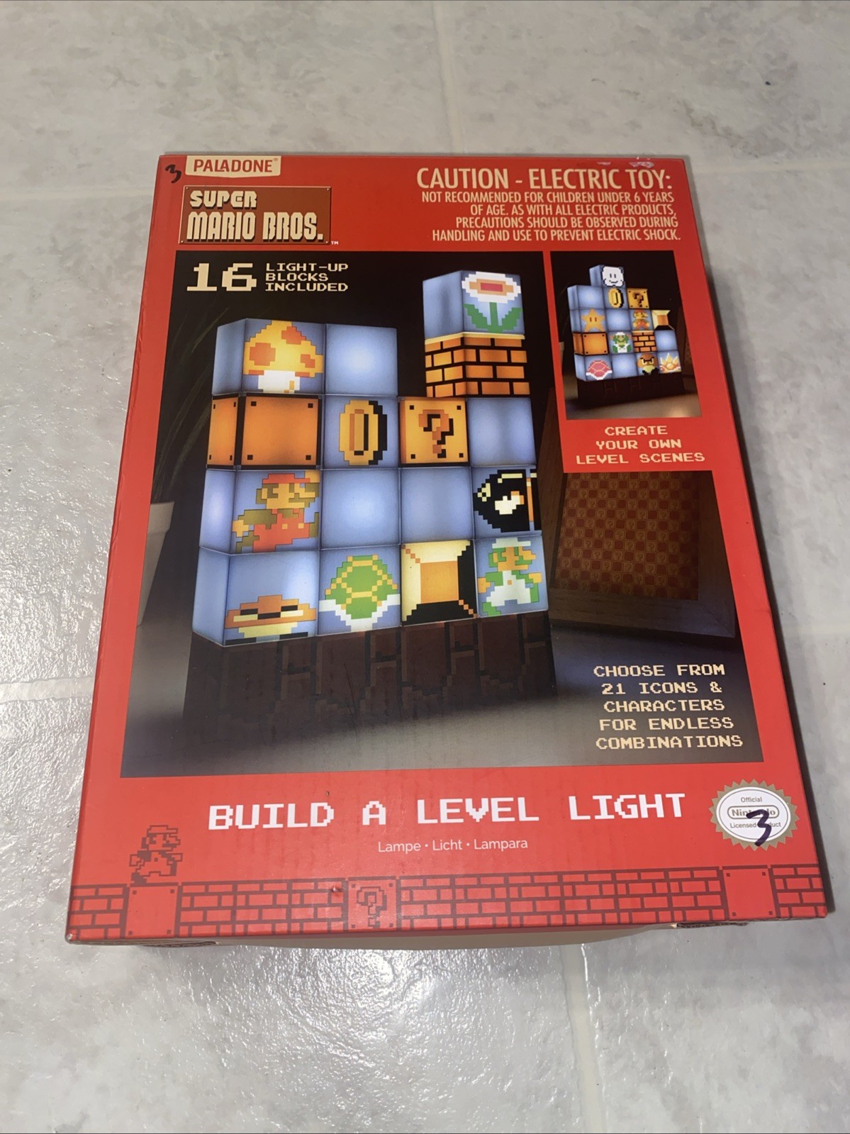 PALA DONE Super Mario Bros Build a Level Light 16 light blocks included 21 icons