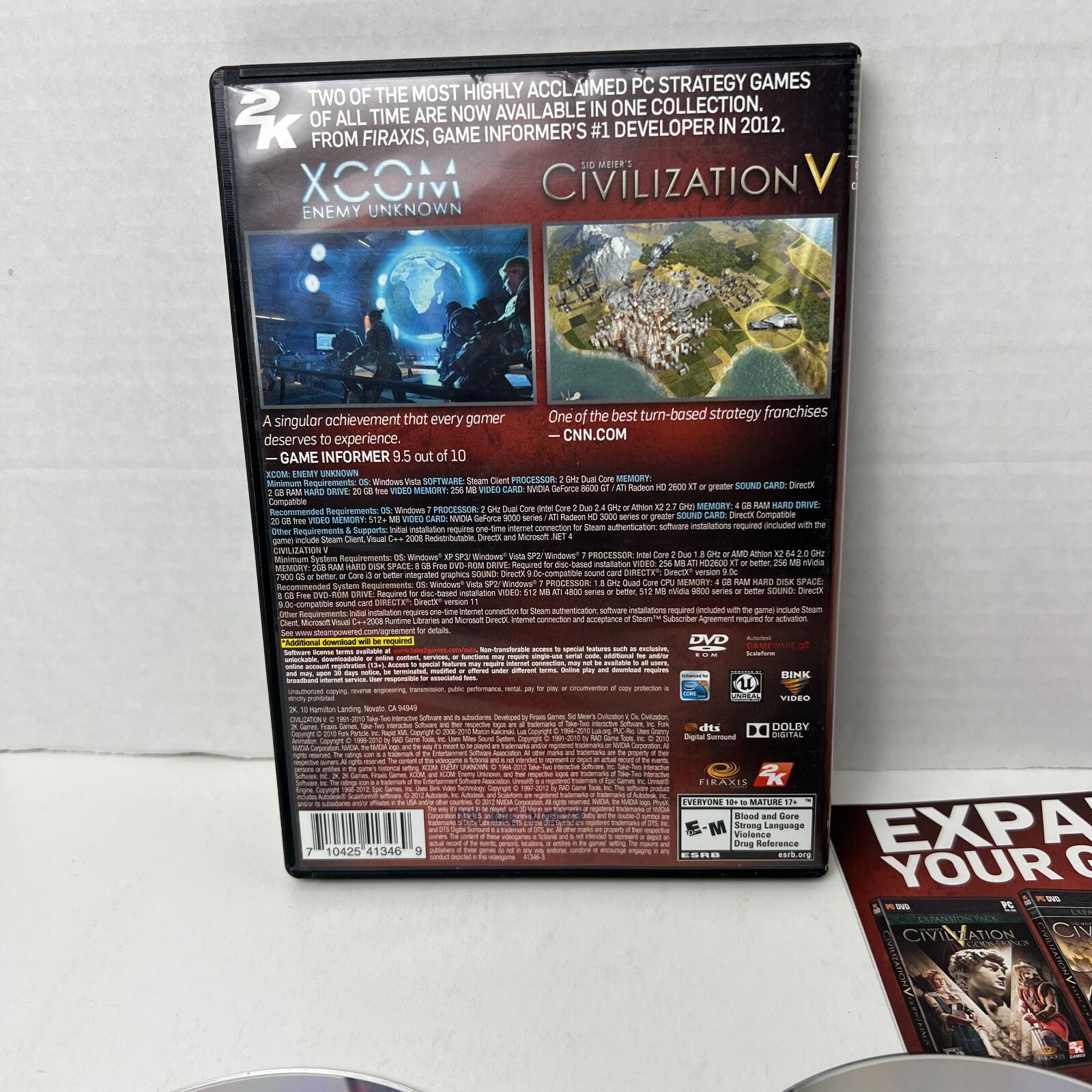 XCOM Enemy Unknown Sid Meier Civilization PC DVD Video Game Complete With Key